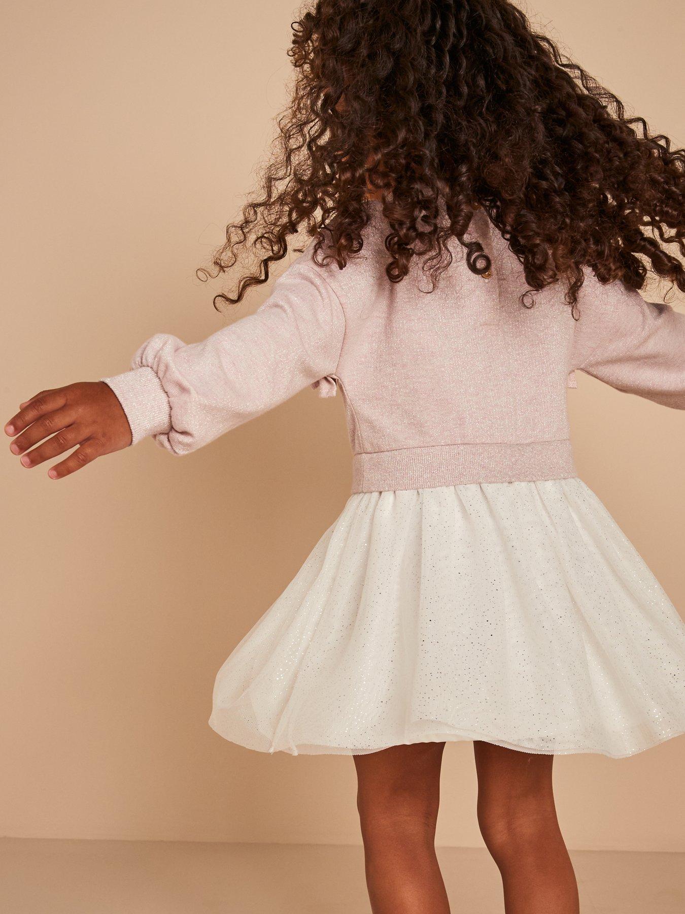 Image 2 of 6 of Mini V by Very Girls Frill Sweat Dress - Multi