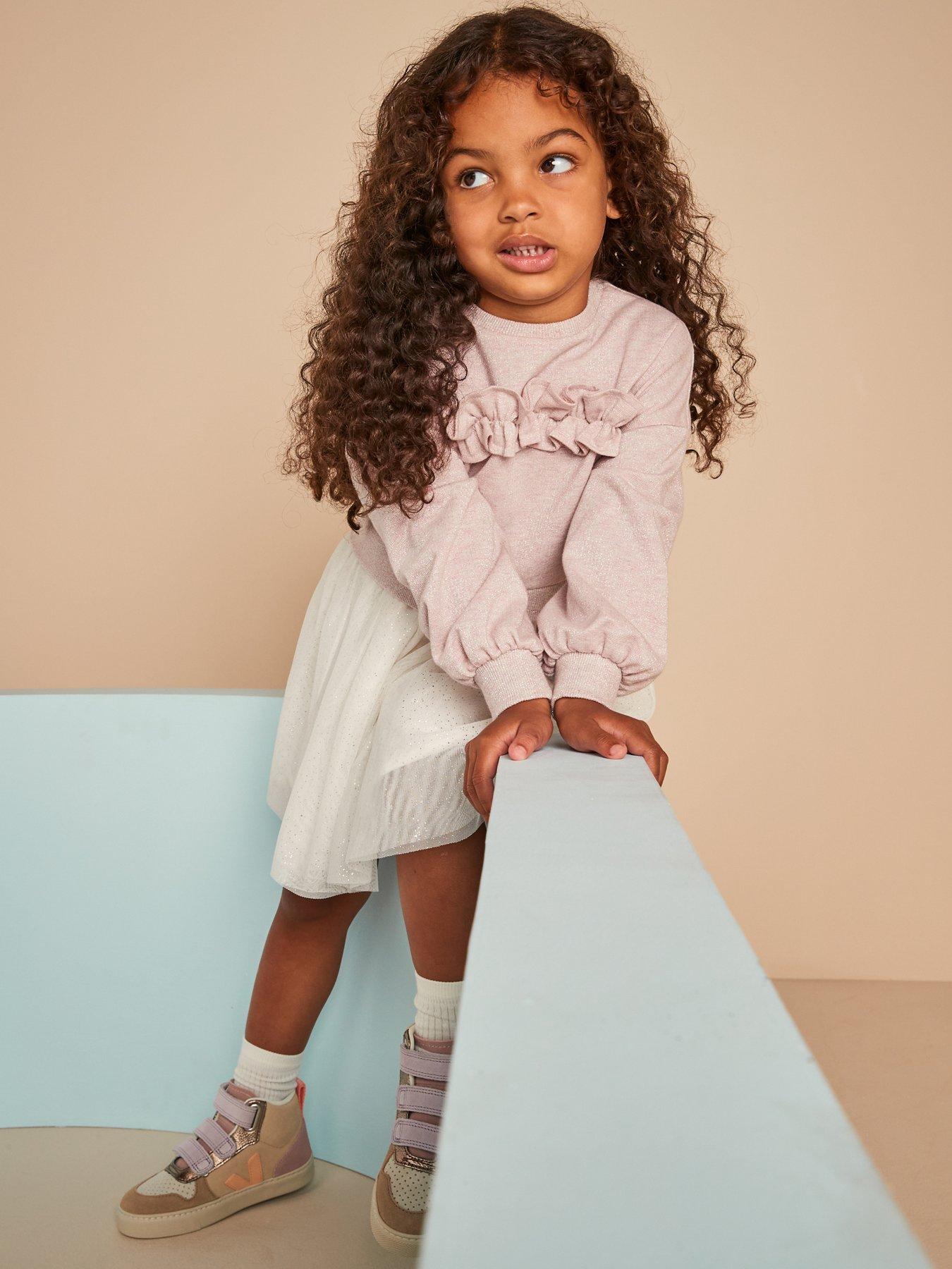 Image 5 of 6 of Mini V by Very Girls Frill Sweat Dress - Multi