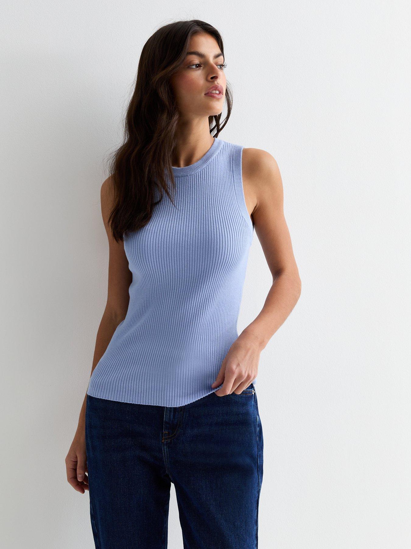 New Look Blue Ribbed Knit Vest