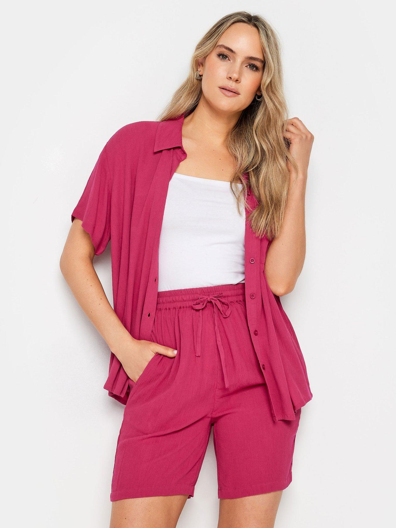 undefined Tall Pink Crinkle Short