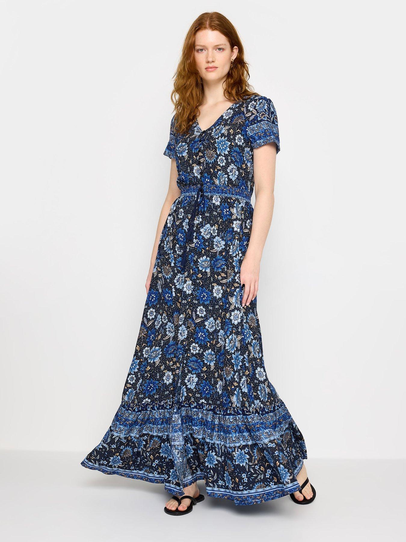 Tall Midnight Blue Floral Maxi Dress