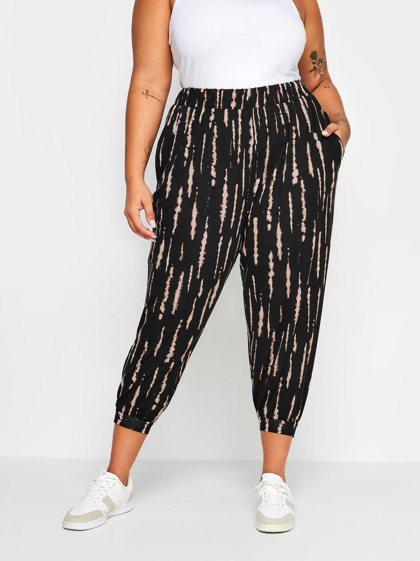 undefined Curve Crop Harem Print Tie Dye