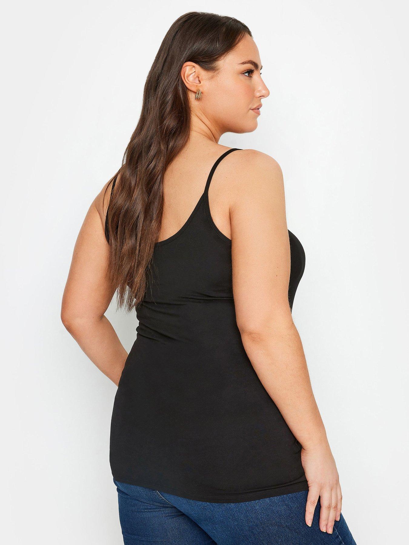  image of yours-curve-lace-cami-plain-2-pack