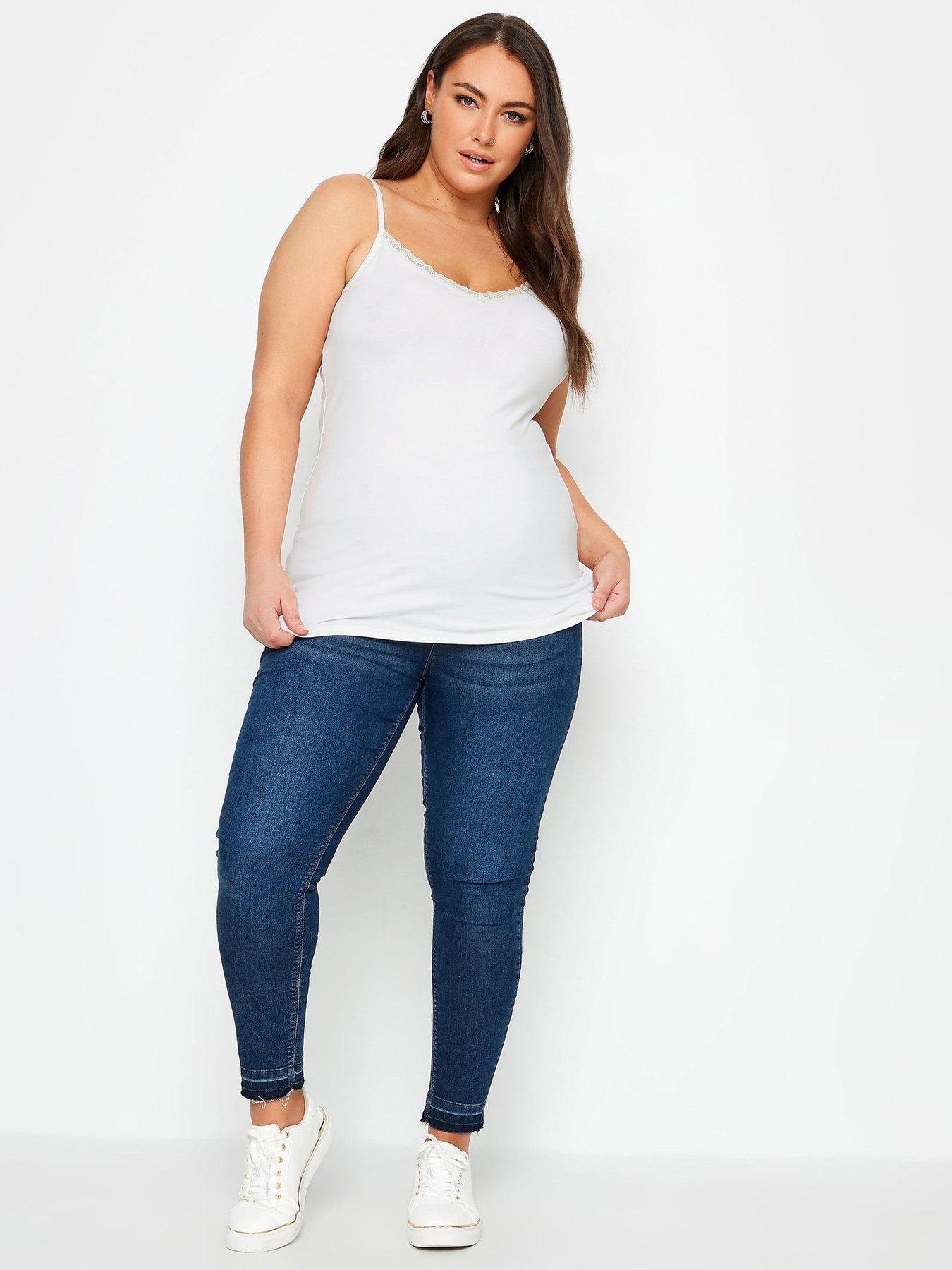  image of yours-curve-lace-cami-plain-2-pack