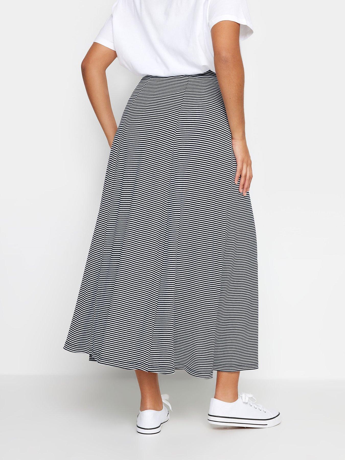  image of mco-petite-petite-navy-and-white-stripe-pocket-maxi-skirt