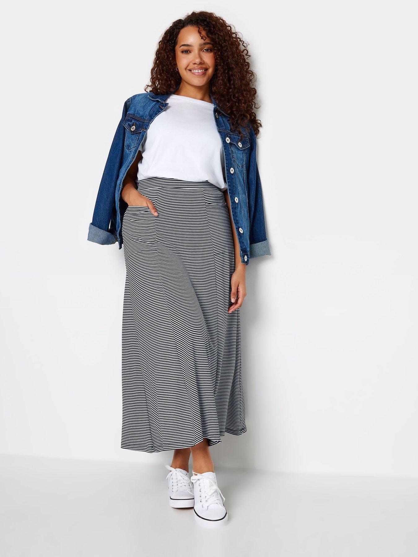  image of mco-petite-petite-navy-and-white-stripe-pocket-maxi-skirt