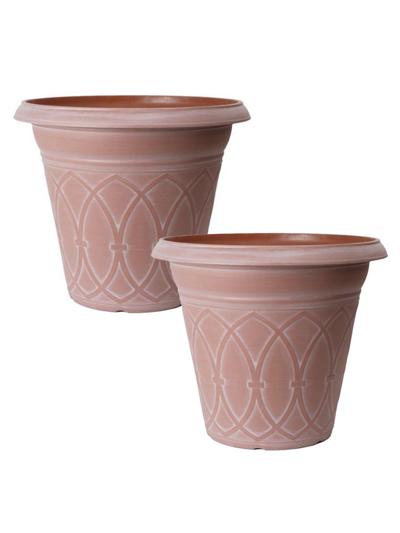 undefined Pair of Durham Planters - Cloudy Terracotta (18")