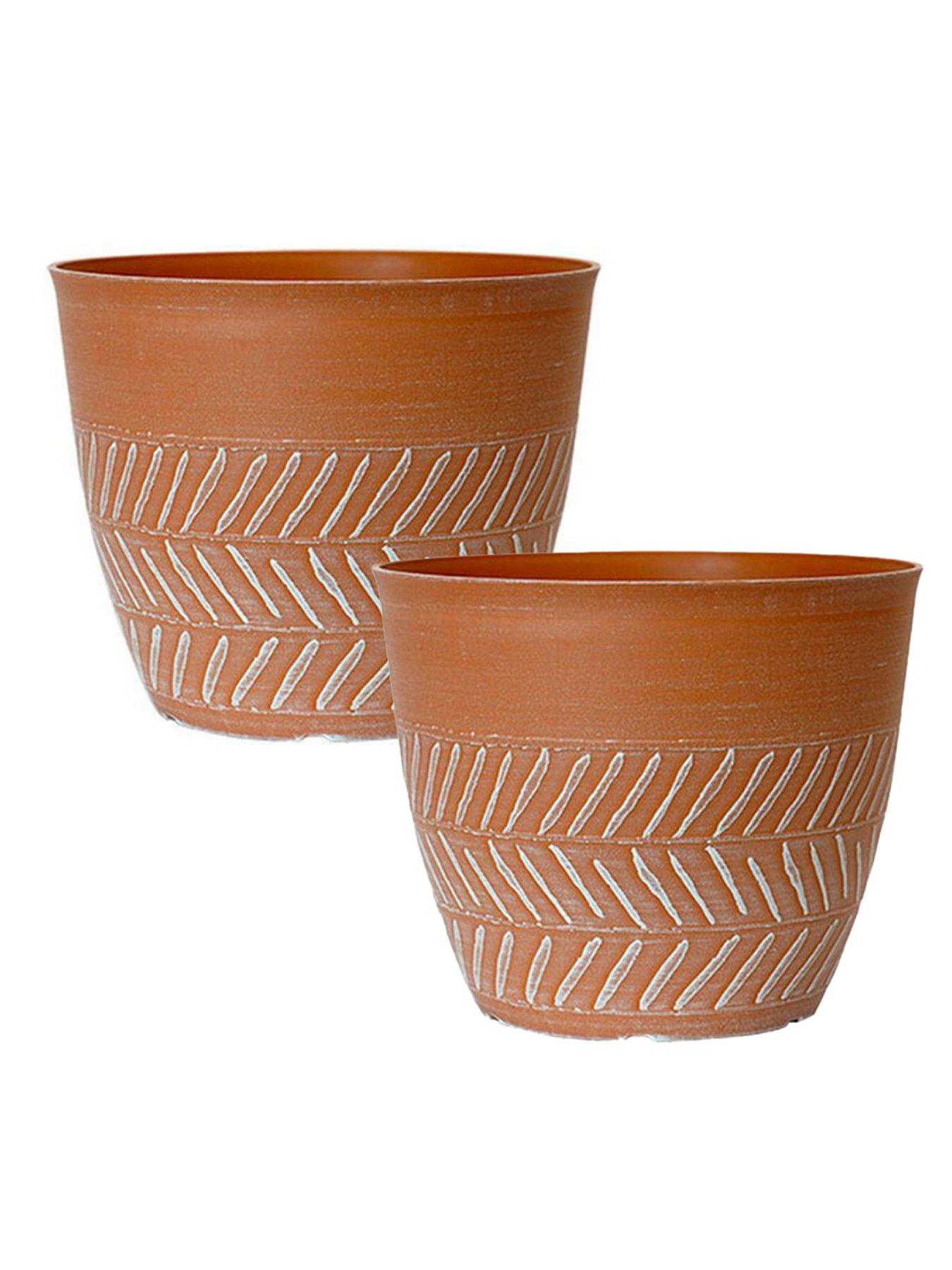 undefined Pair of Keke Planters - Powdered Clay (8")
