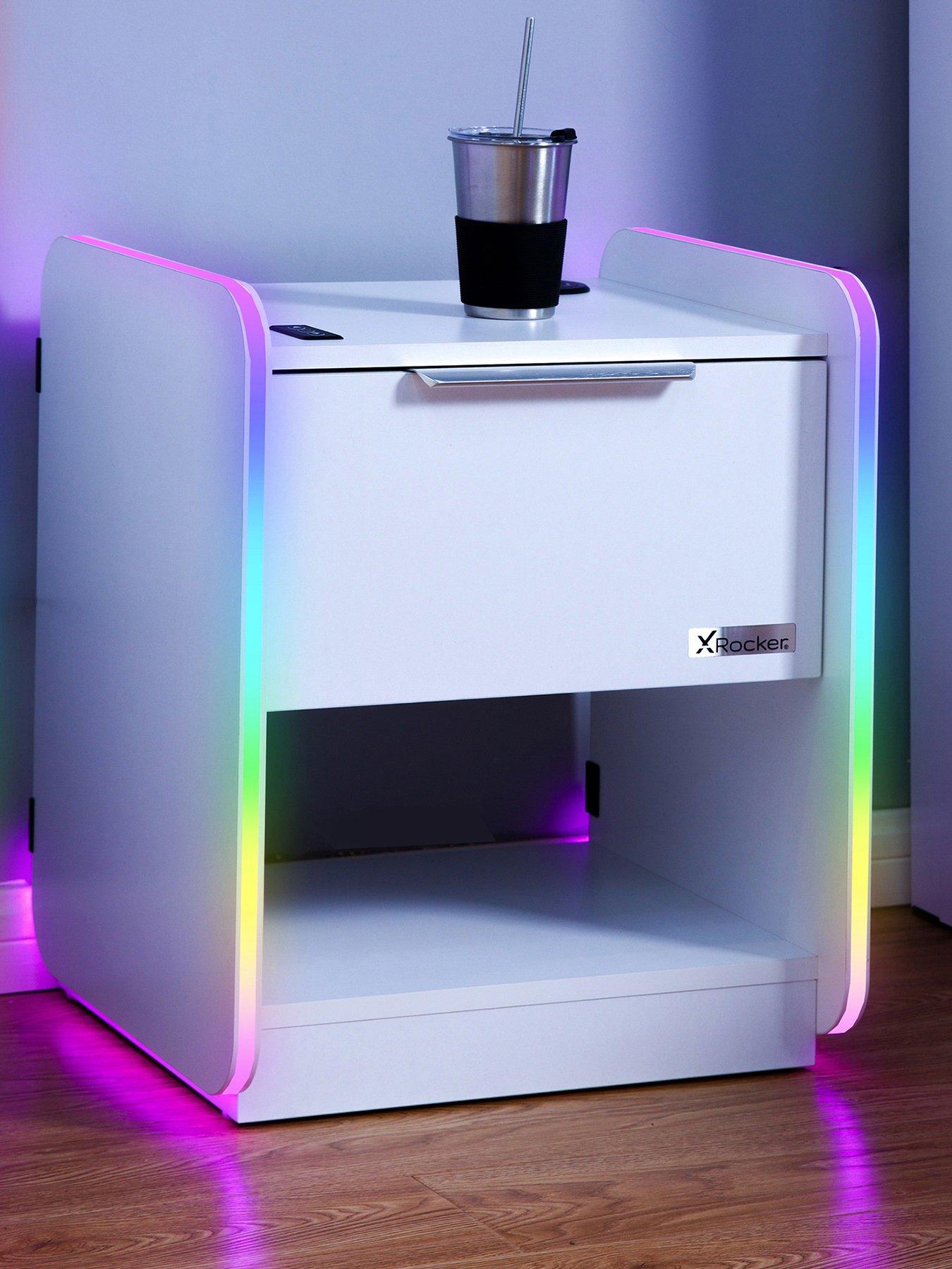 X Rocker Electra Bedside Table With Wireless Charging And Led Lights