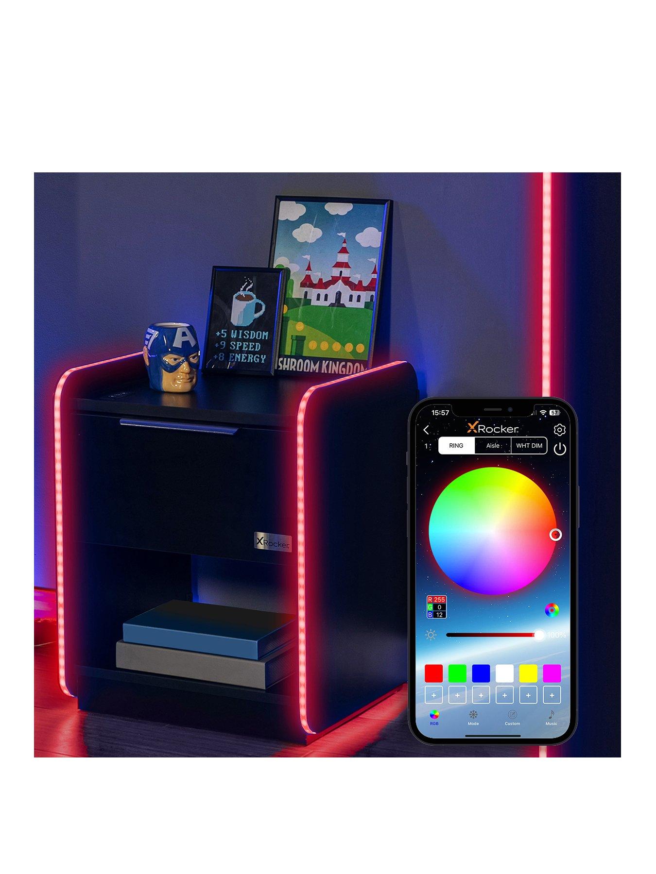 X Rocker Electra Bedside Table With Wireless Charging And Led