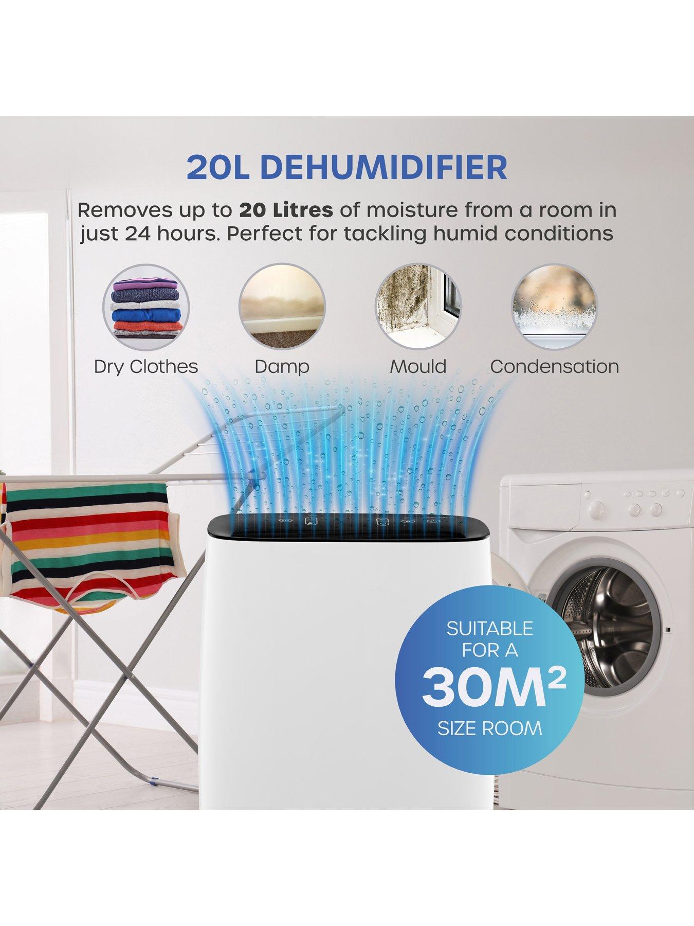 Image 3 of 6 of Swan SH16810N 20 Litre Dehumidifier with LED Display, Auto Shut Off, 24 Hour Timer, White