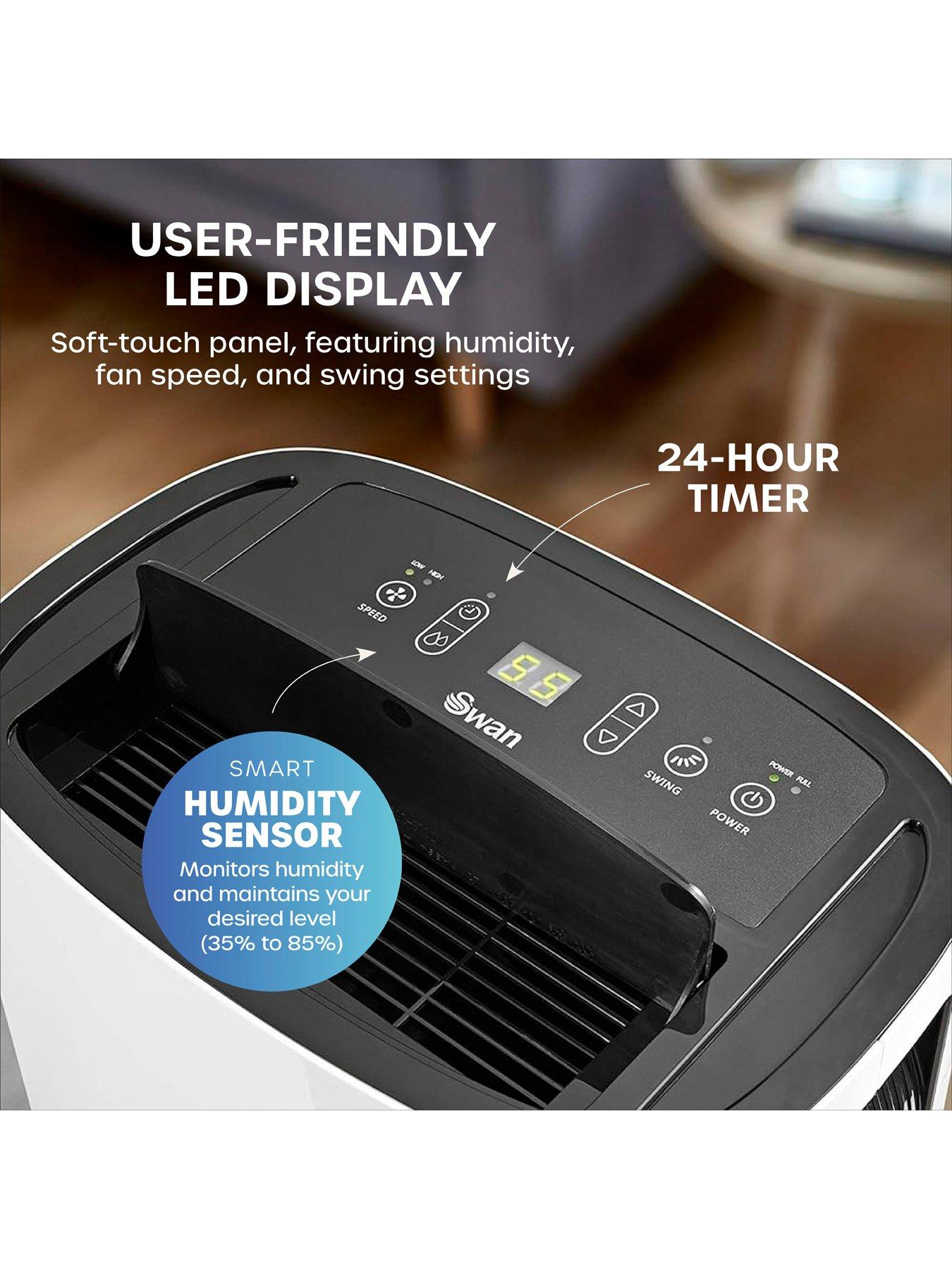 Image 5 of 6 of Swan SH16810N 20 Litre Dehumidifier with LED Display, Auto Shut Off, 24 Hour Timer, White