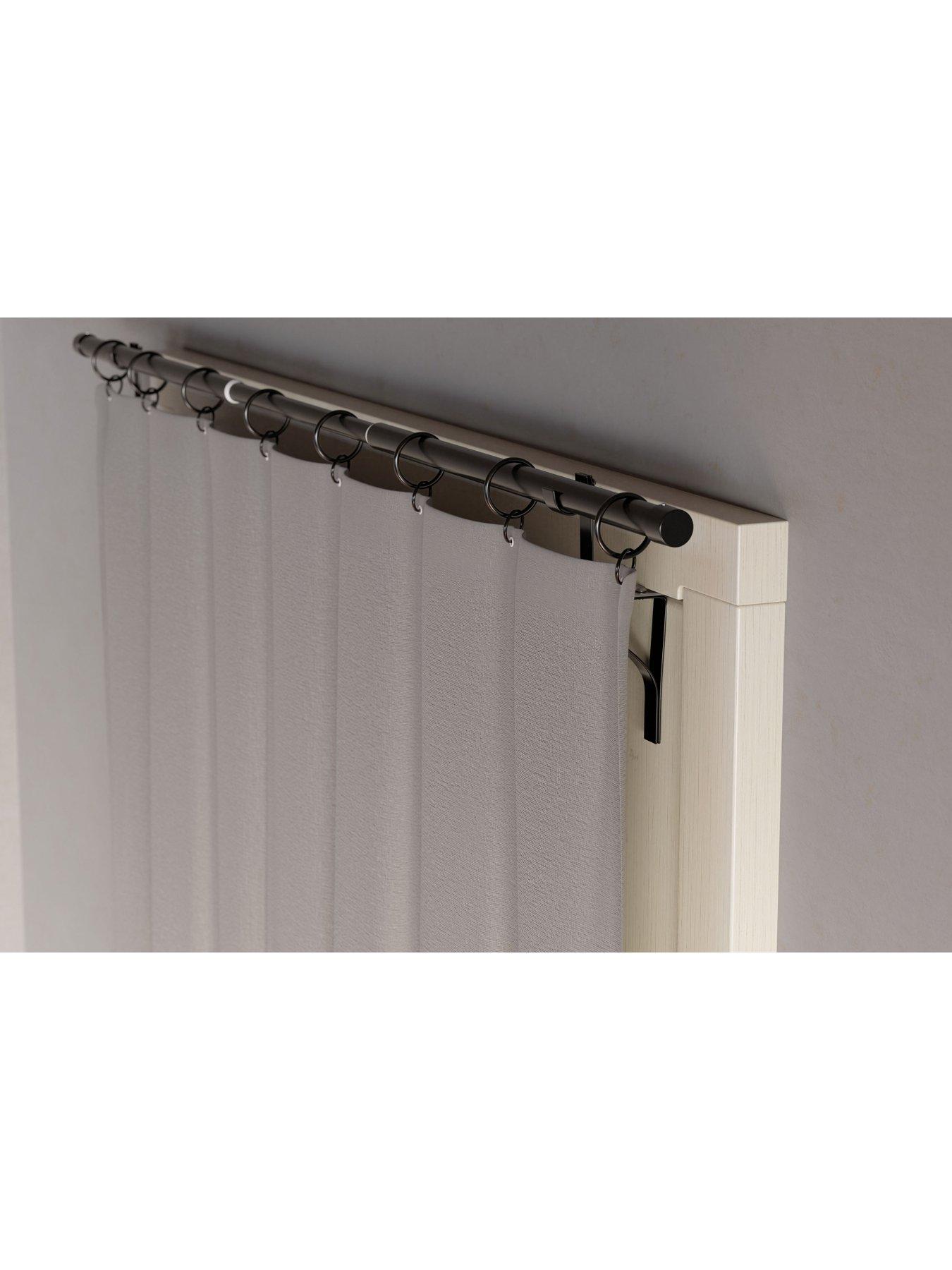 Extendable (No Drilling) Door Curtain Pole 70cm - 120cm (Silver)