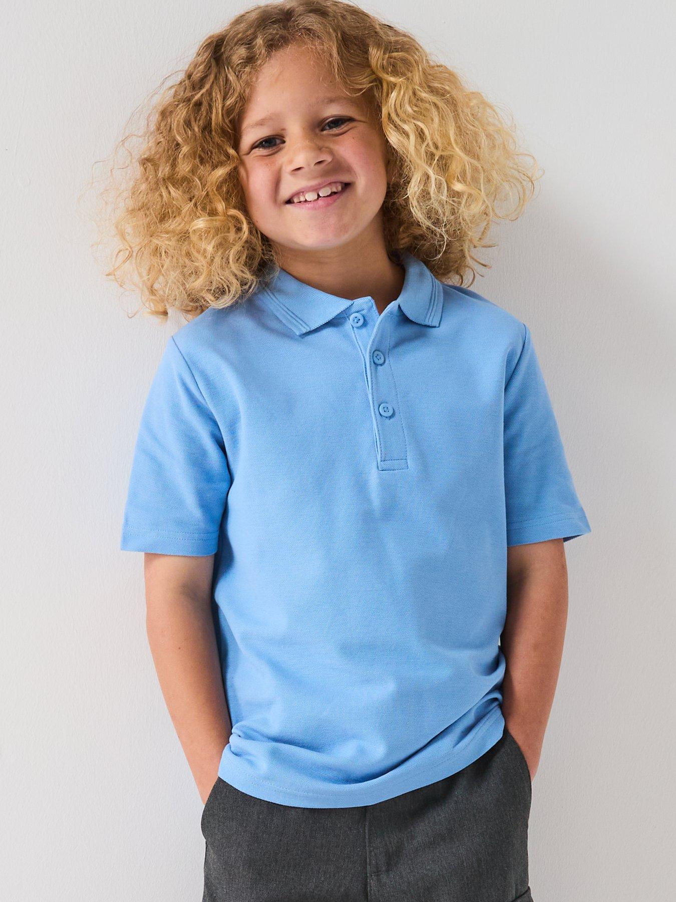 The Very Collection Boys 3 Pack Polo Top - Blue