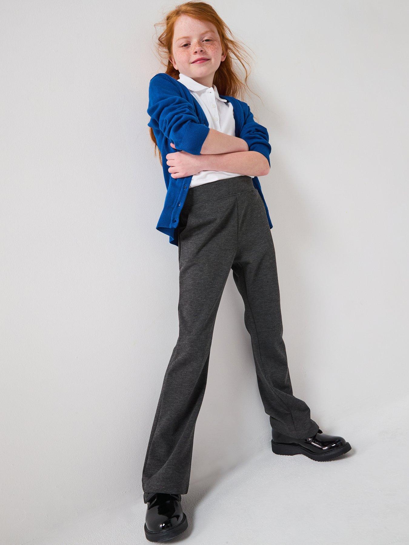 Image 1 of 7 of The Very Collection Girls 2 Pack Jersey Kick Flare Trouser - Grey