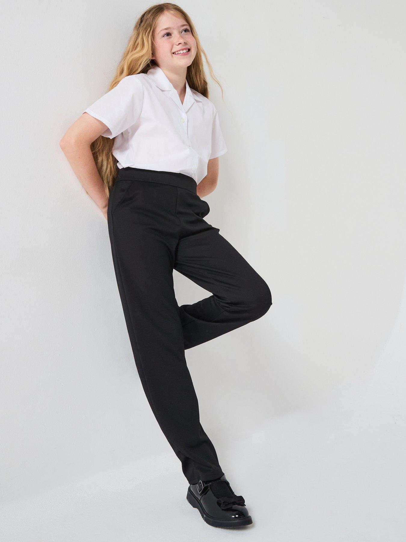 Image 6 of 6 of The Very Collection Girls 2 Pack Jersey School Trousers - Black