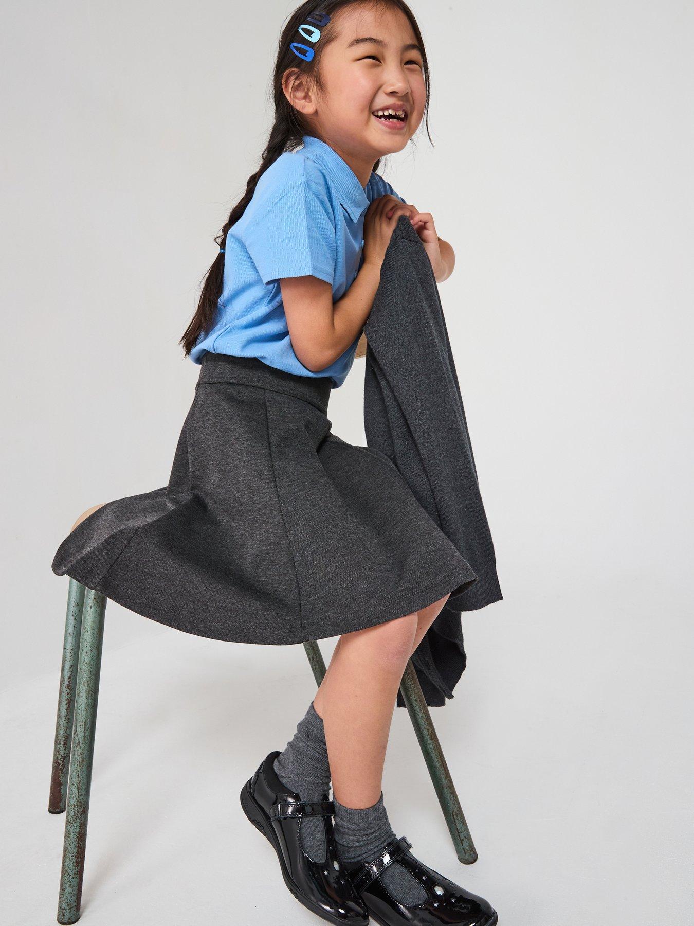 The Very Collection Girls 2 Pack Jersey Skater Skirts - Grey