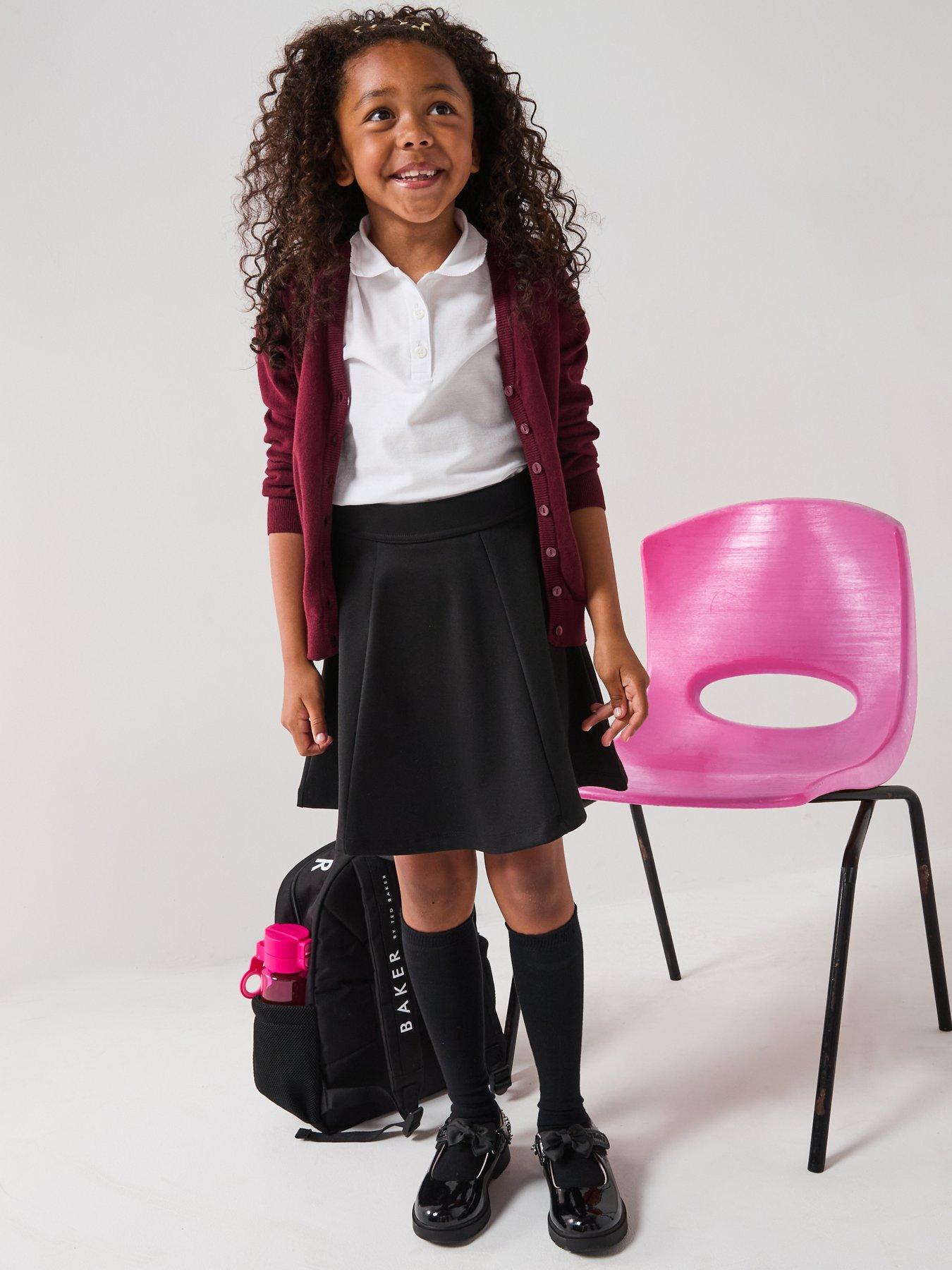 undefined Girls 2 Pack Jersey Skater Skirts - Black