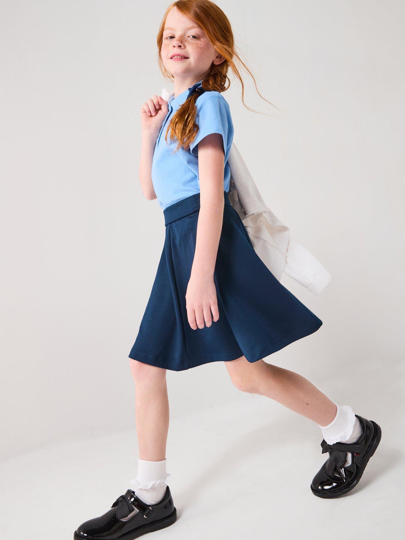 The Very Collection Girls 2 Pack Jersey Skater Skirts - Navy