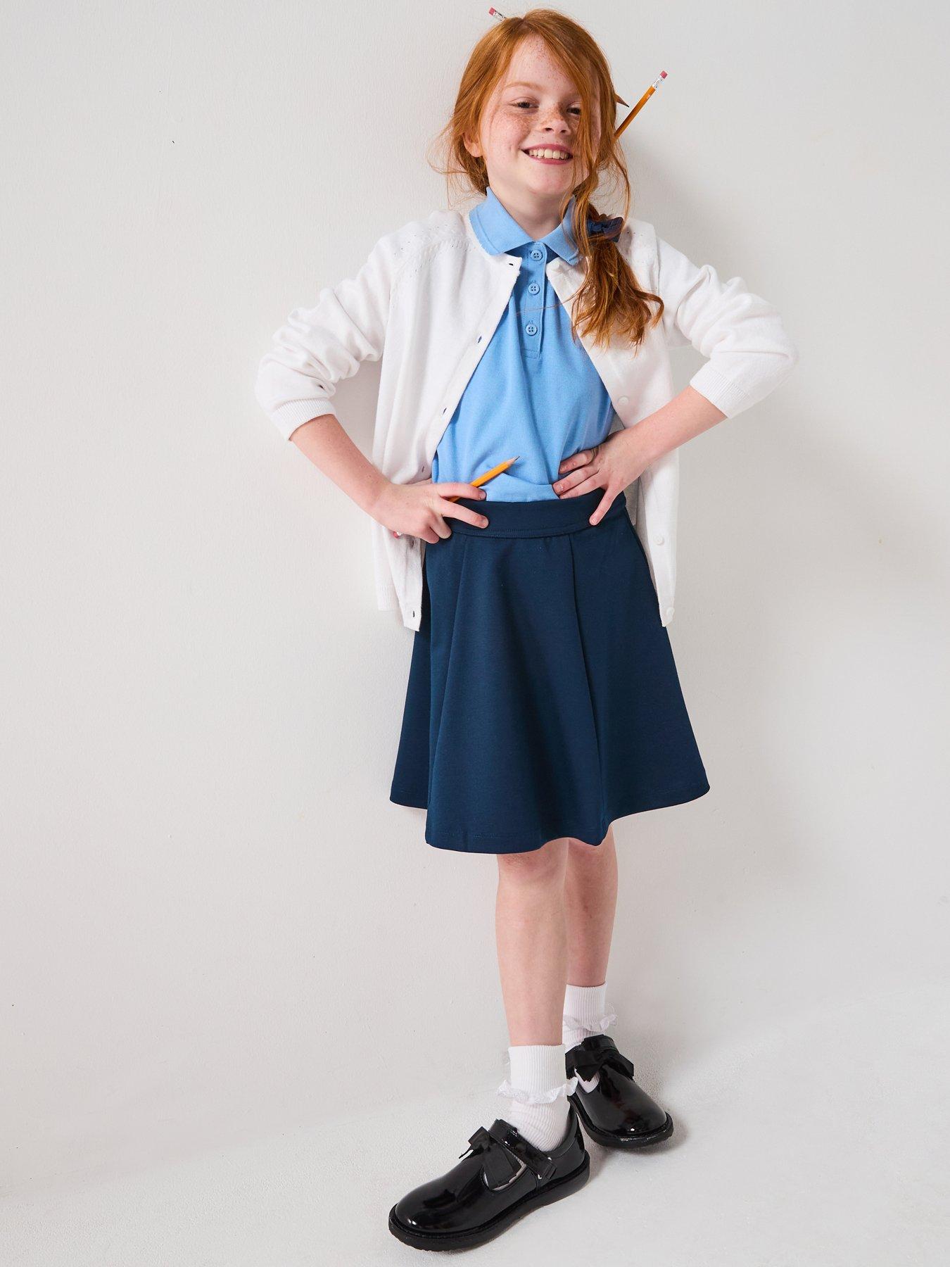 The Very Collection Girls Pack Jersey Skater Skirts Navy