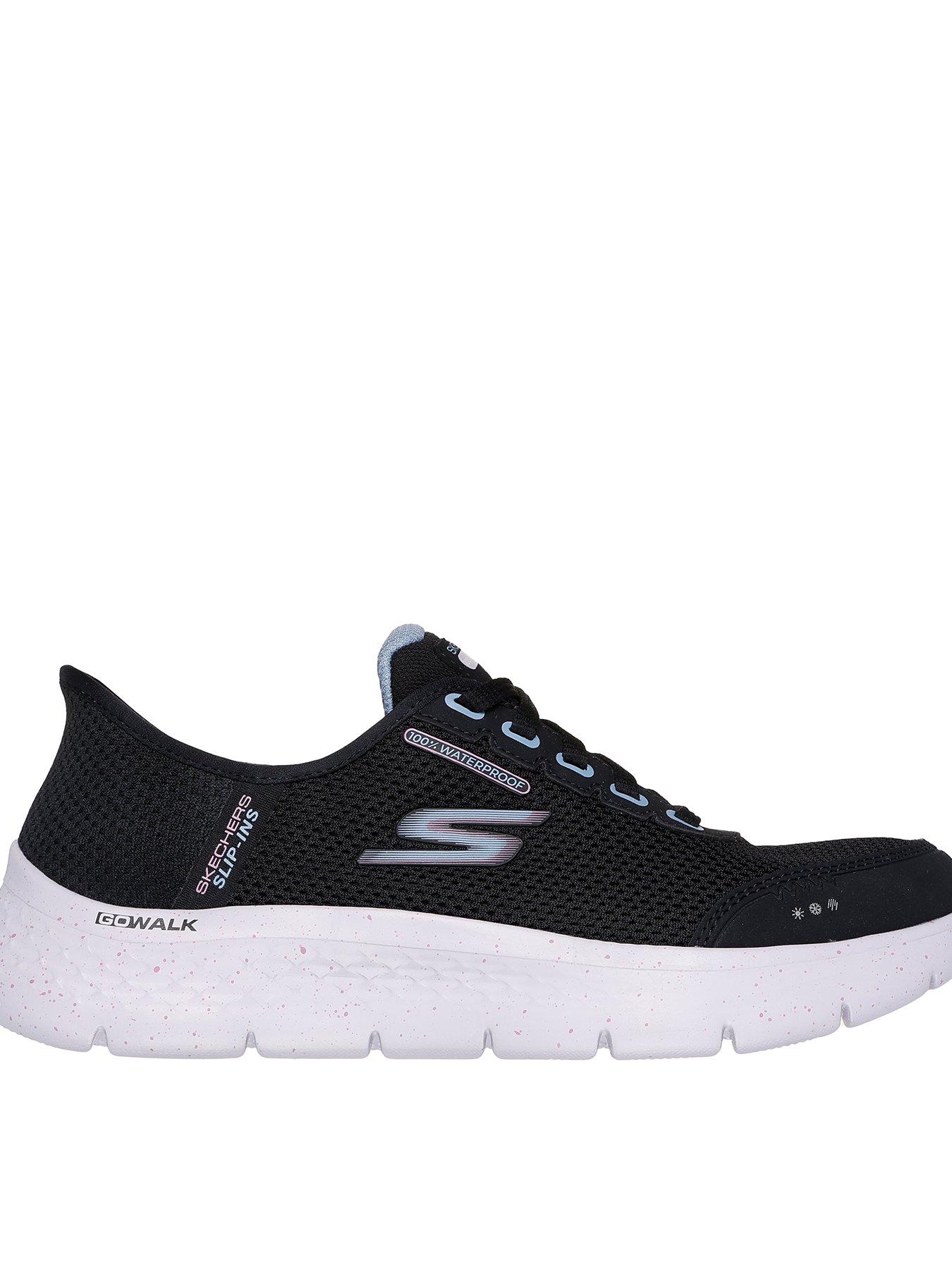 undefined Slip-Ins 100% Waterproof Mesh Lace-Up Trainers - Black