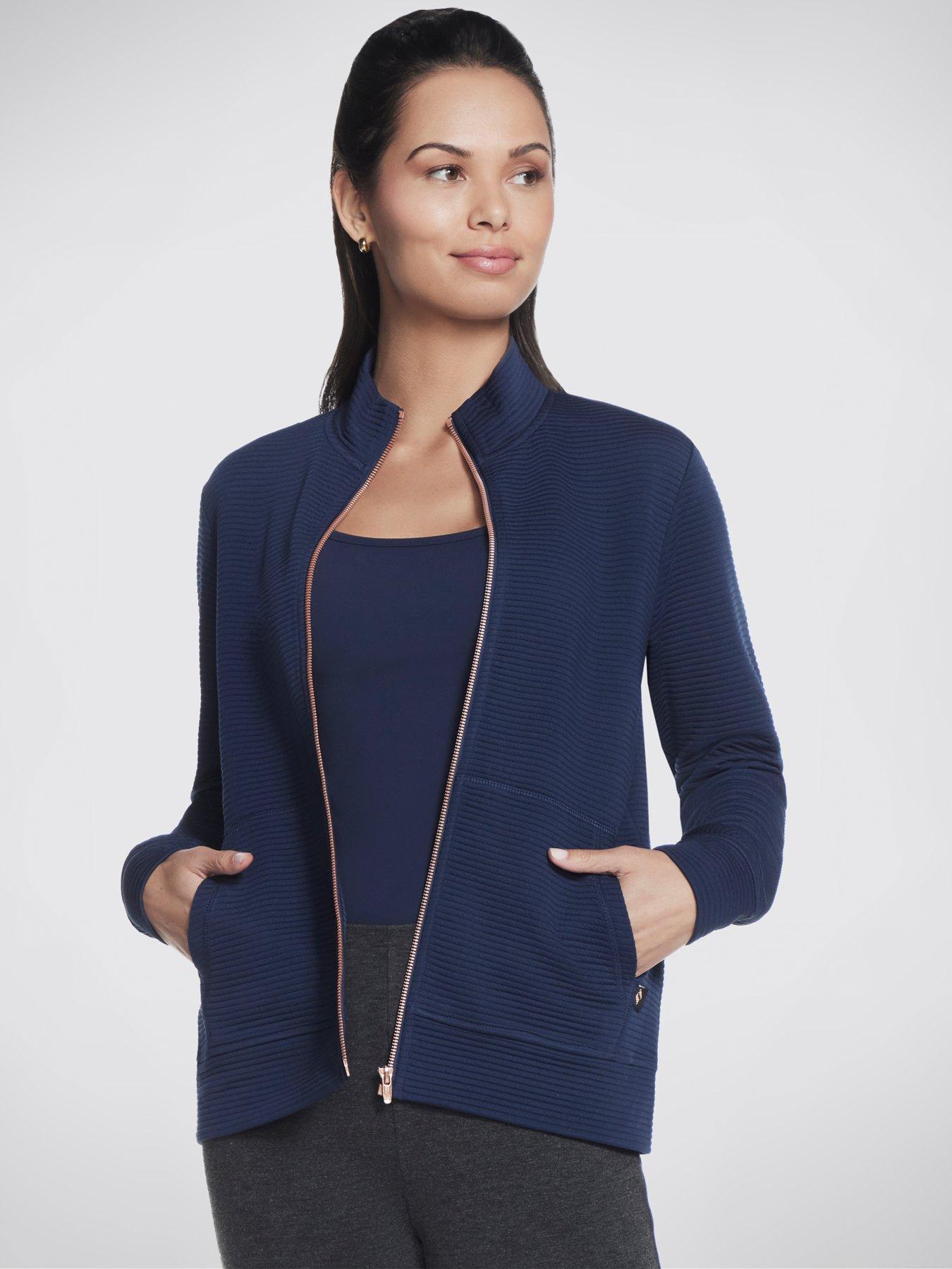  image of skechers-the-hoodless-hoodie-go-walk-everywhere-jacket-blue-iris