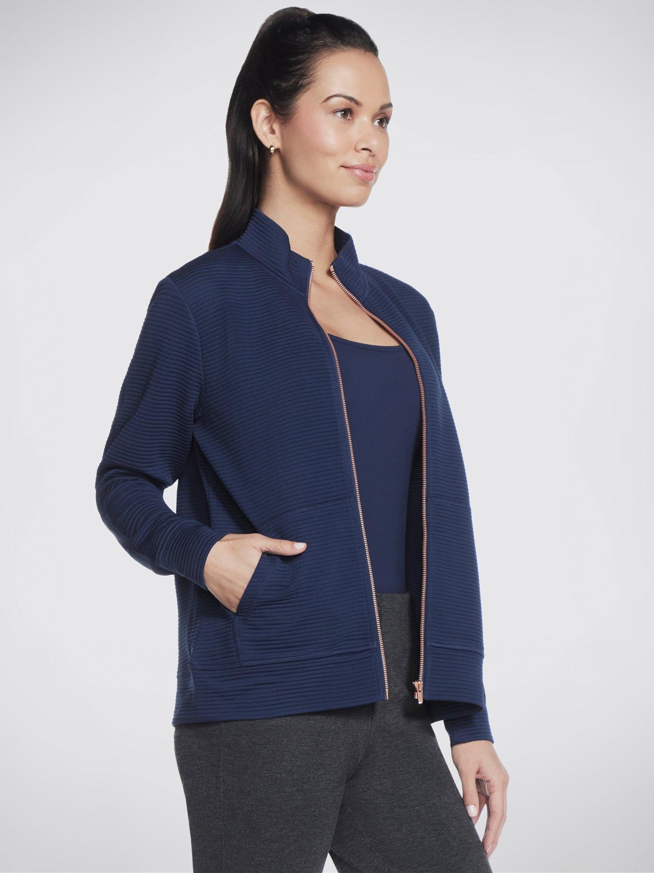  image of skechers-the-hoodless-hoodie-go-walk-everywhere-jacket-blue-iris