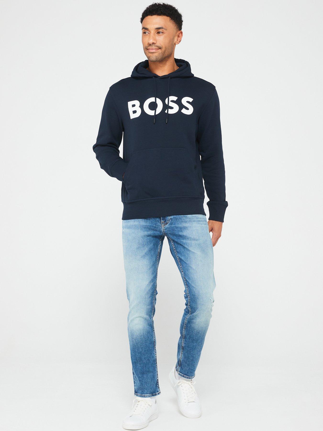  image of boss-webasic-logo-overhead-hoodie-navy