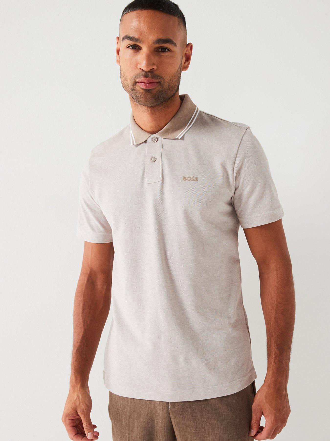 BOSS Oxford Polo Shirt Grey Black littlewoods