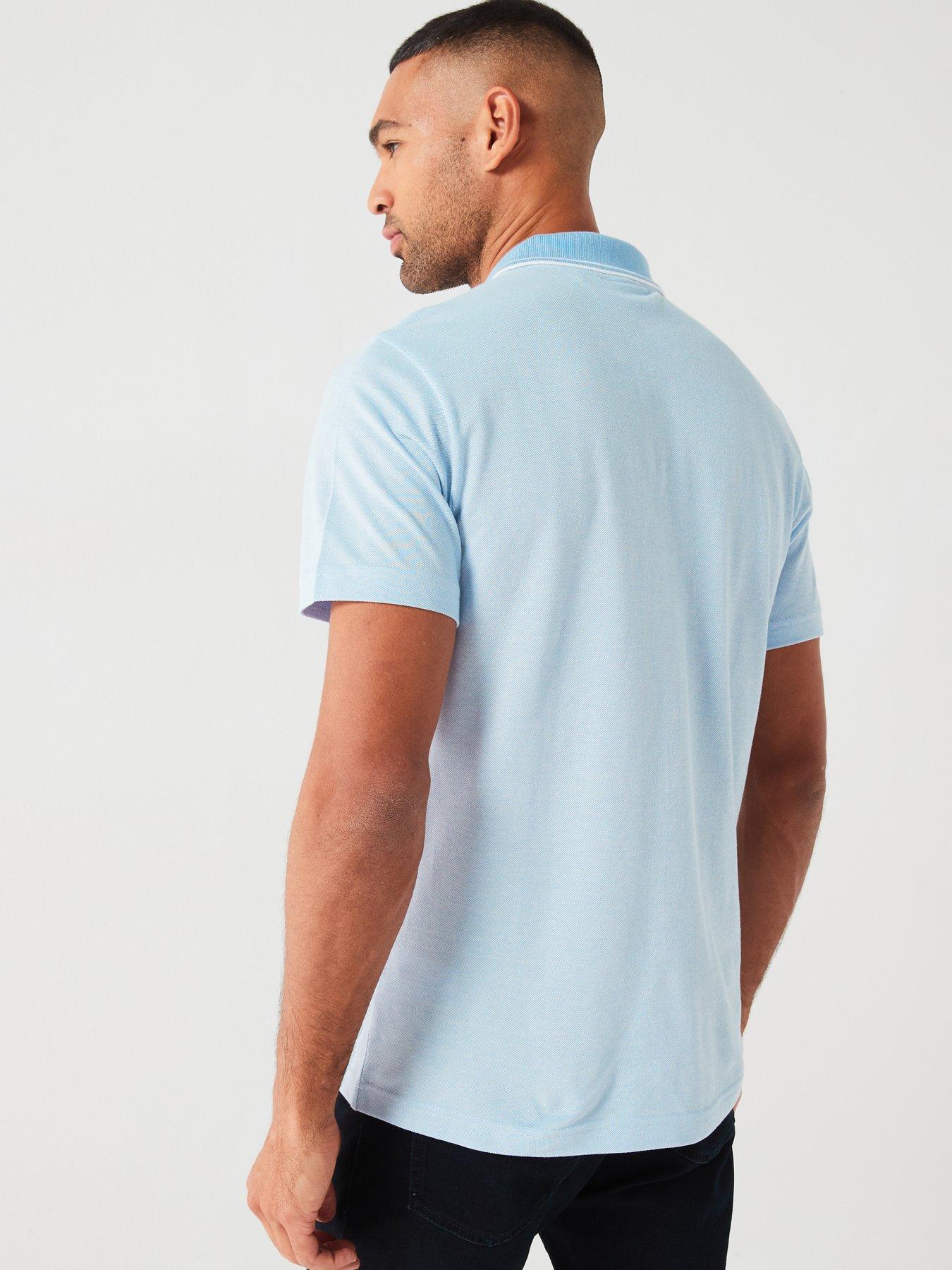 Image 2 of 4 of BOSS Peoxfordnew Relaxed Fit Polo Shirt - Light Blue