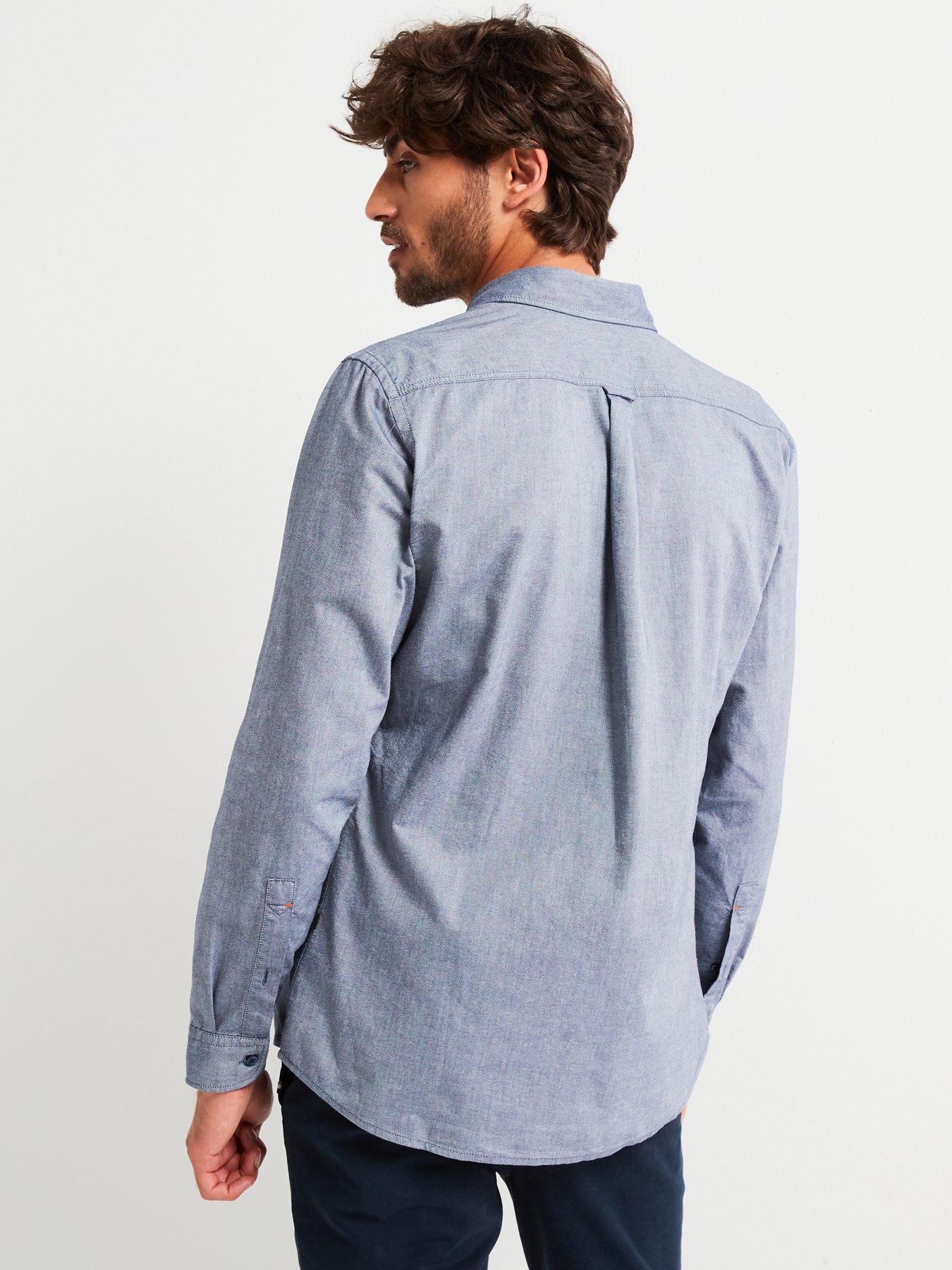  image of boss-rickert-button-down-regular-fit-logo-shirt-navy