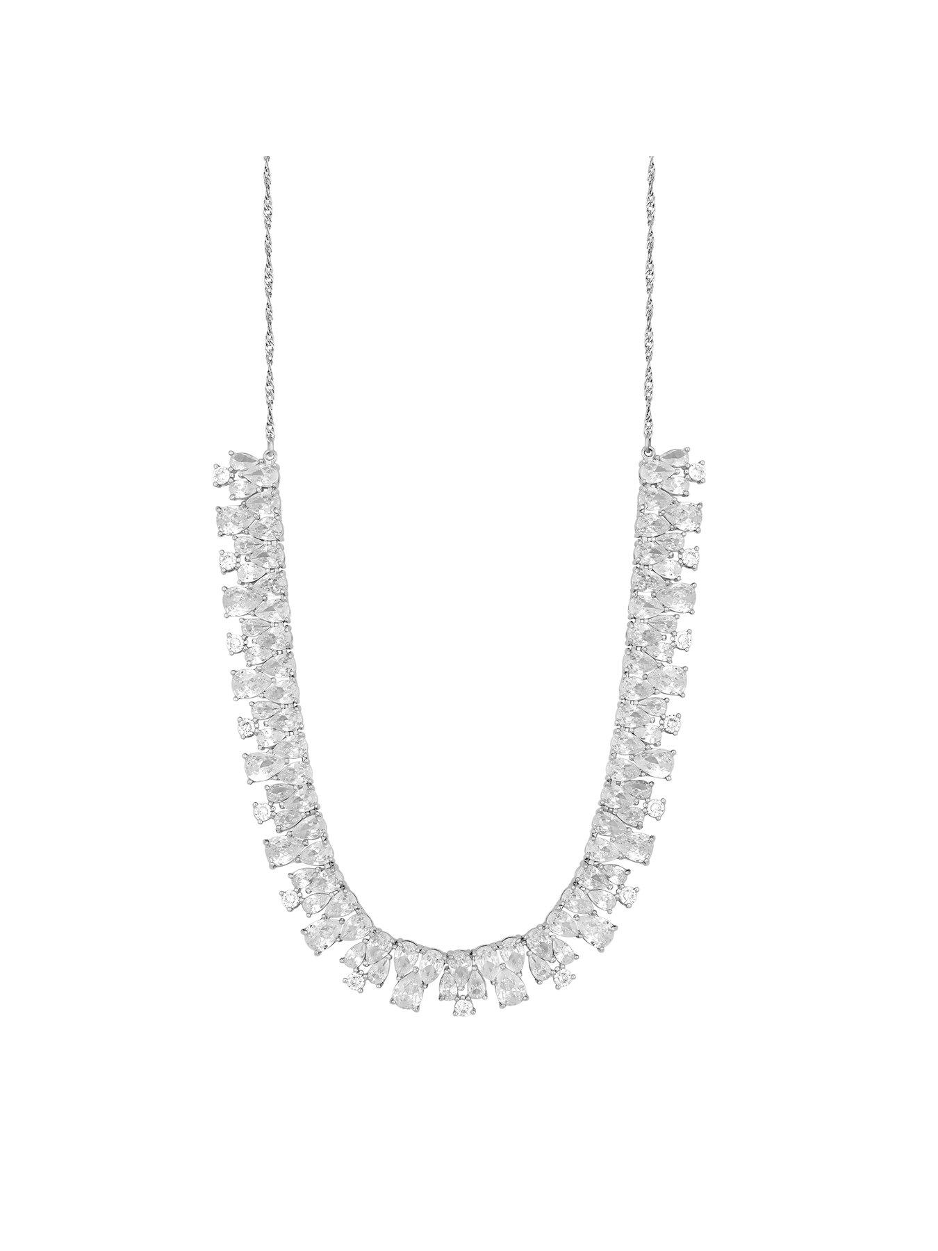 Cubic zirconia clearance statement necklace