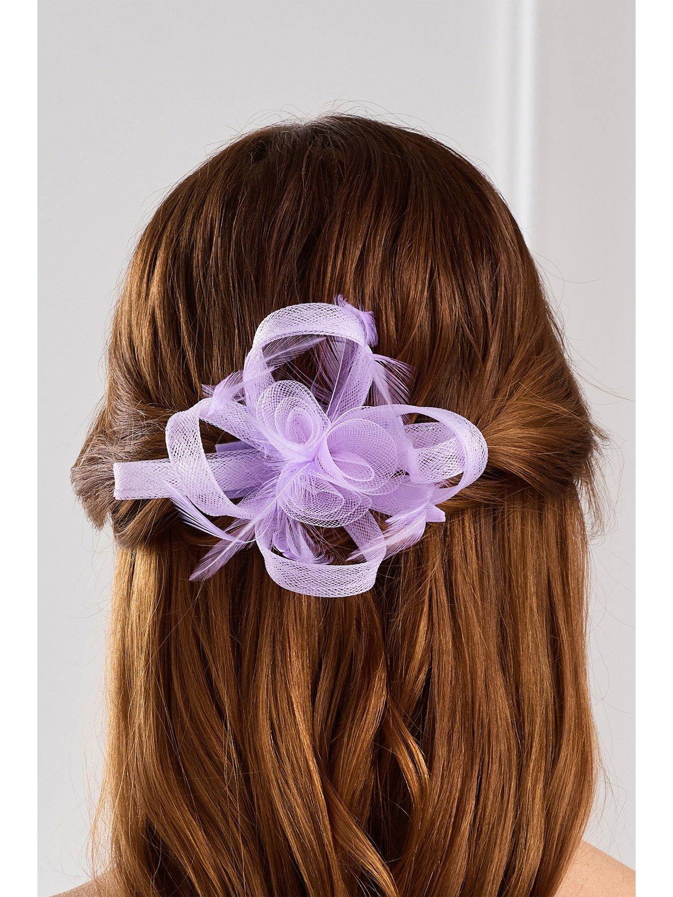  image of jon-richard-lavender-small-feather-fascinator-clip