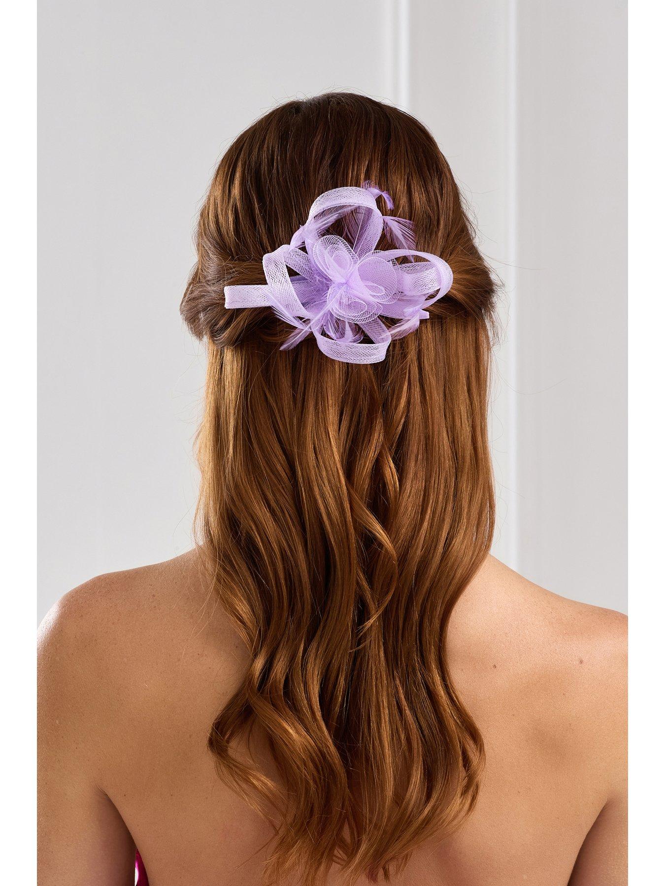  image of jon-richard-lavender-small-feather-fascinator-clip