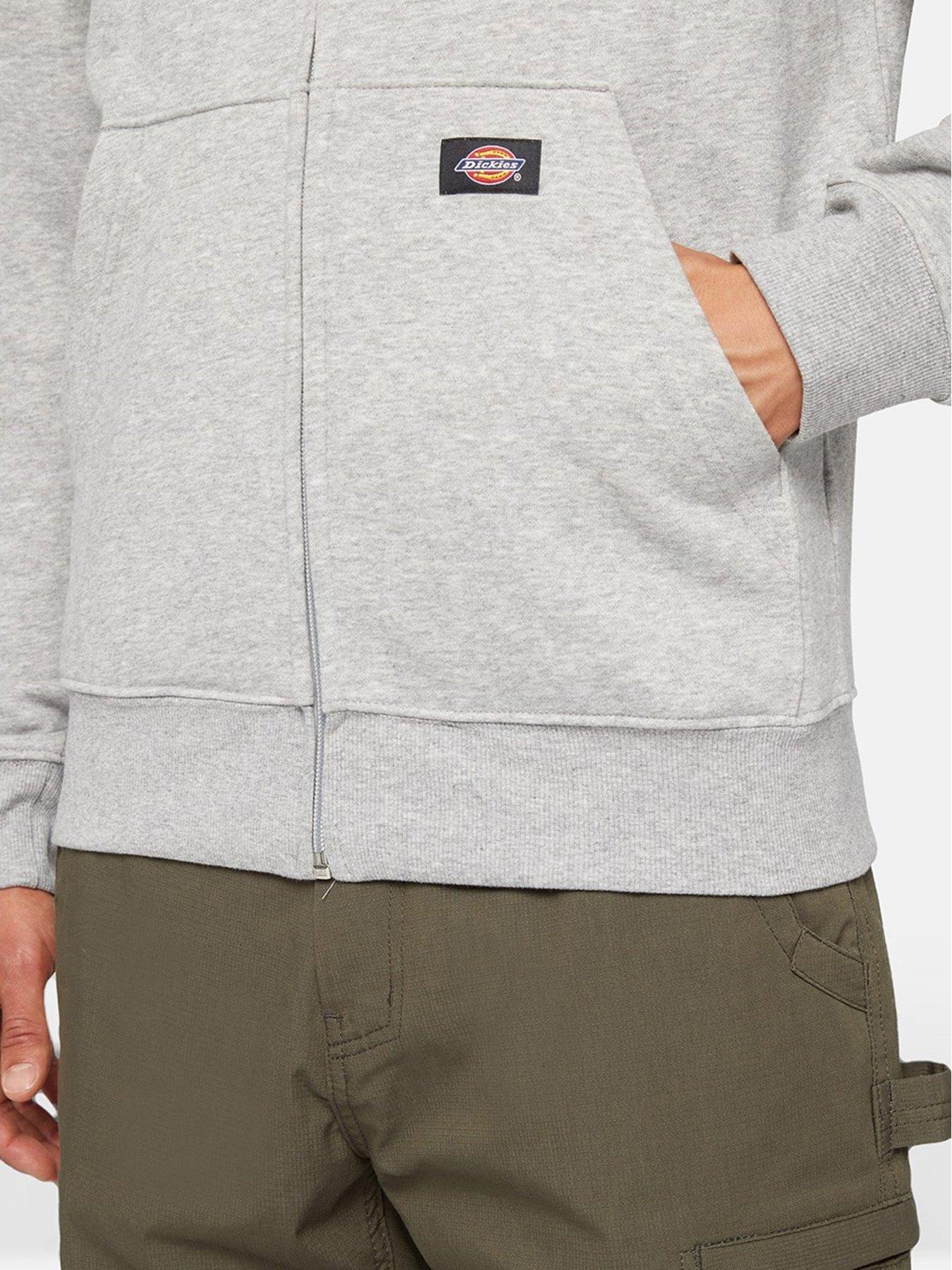 image of dickies-mens-everyday-fleece-zip-hoodie-grey