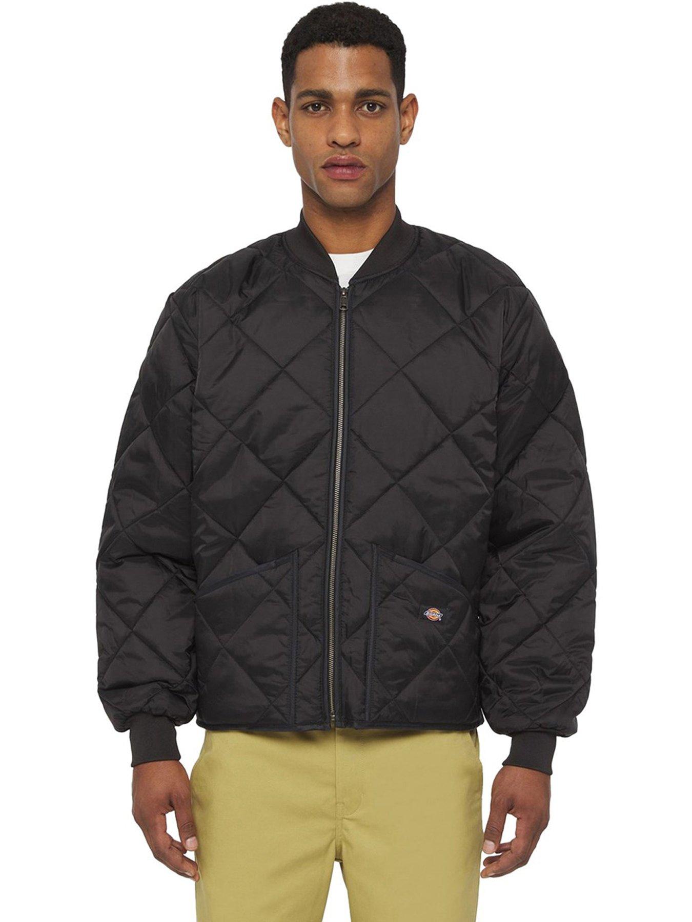 undefined Mens Diamond Quilted Nylon Jacket - Black