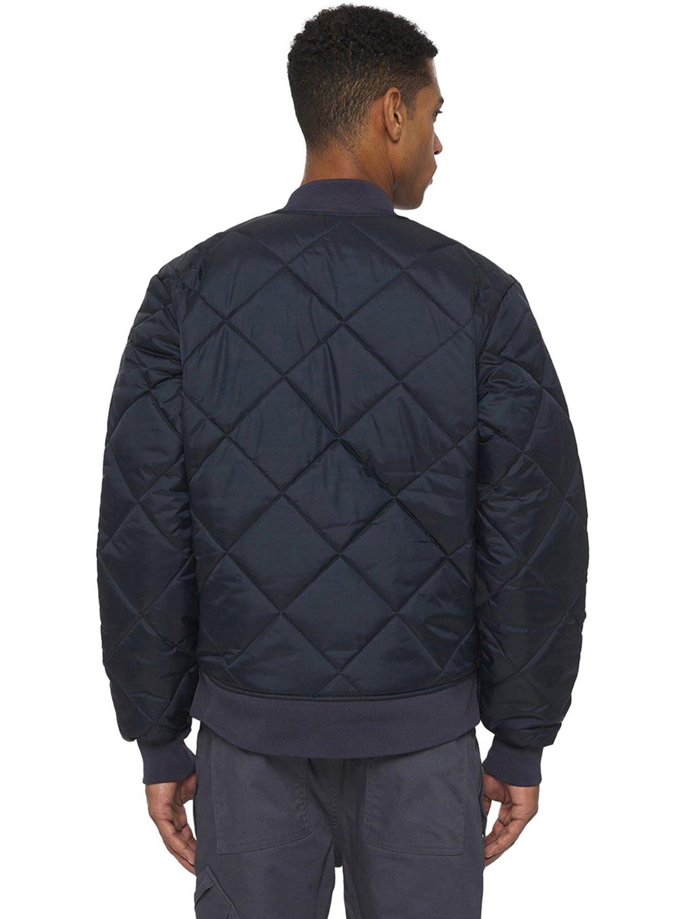  image of dickies-mens-diamond-quilted-nylon-jacket-navy