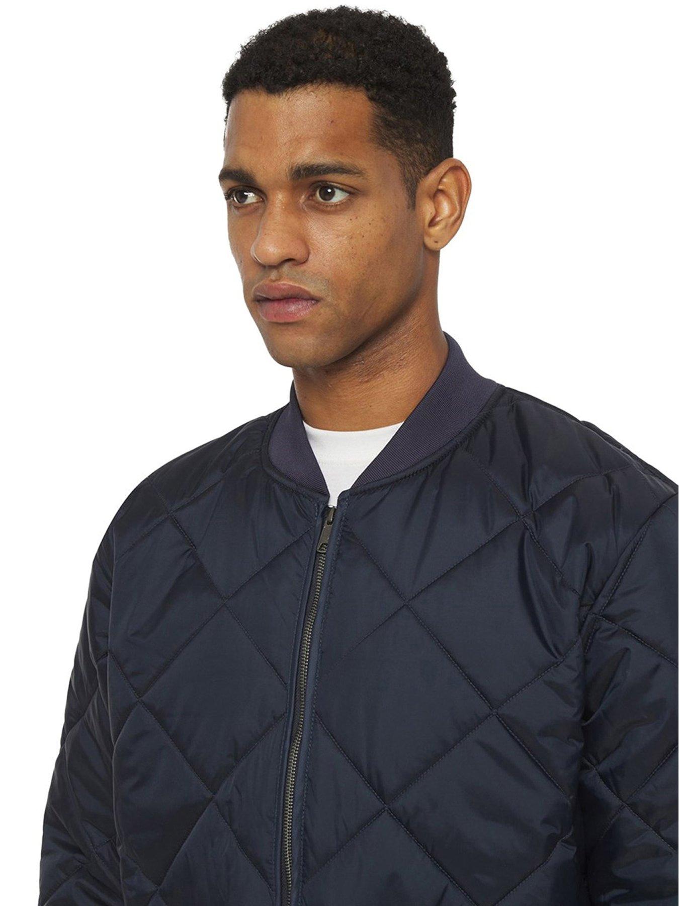  image of dickies-mens-diamond-quilted-nylon-jacket-navy