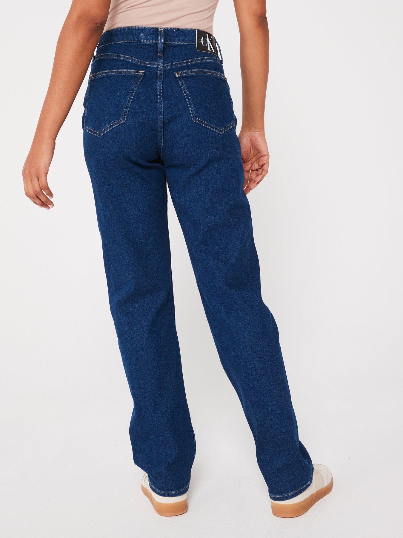 Image 2 of 5 of Calvin Klein Jeans High Rise Straight Leg Jean - Blue