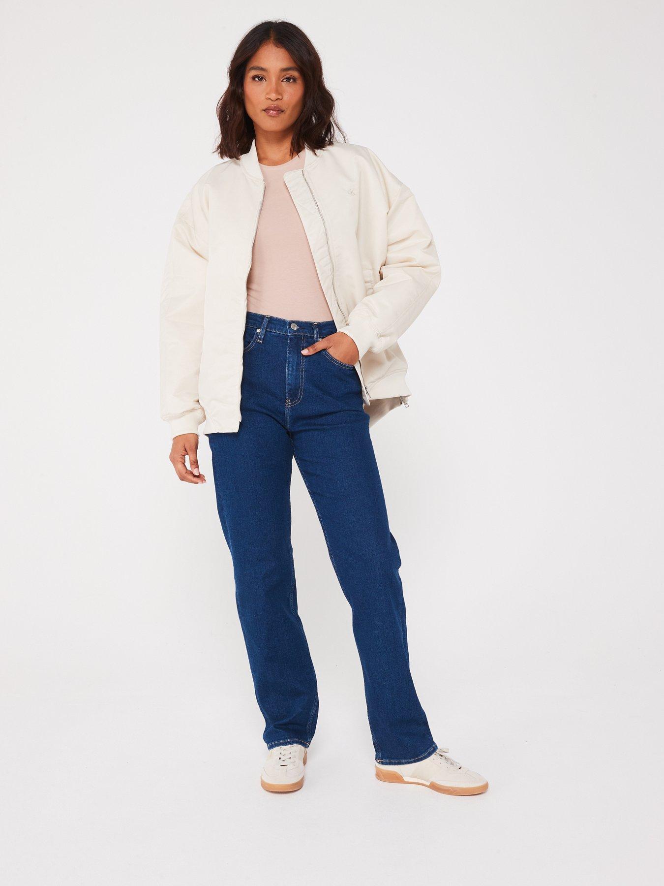 Image 3 of 5 of Calvin Klein Jeans High Rise Straight Leg Jean - Blue