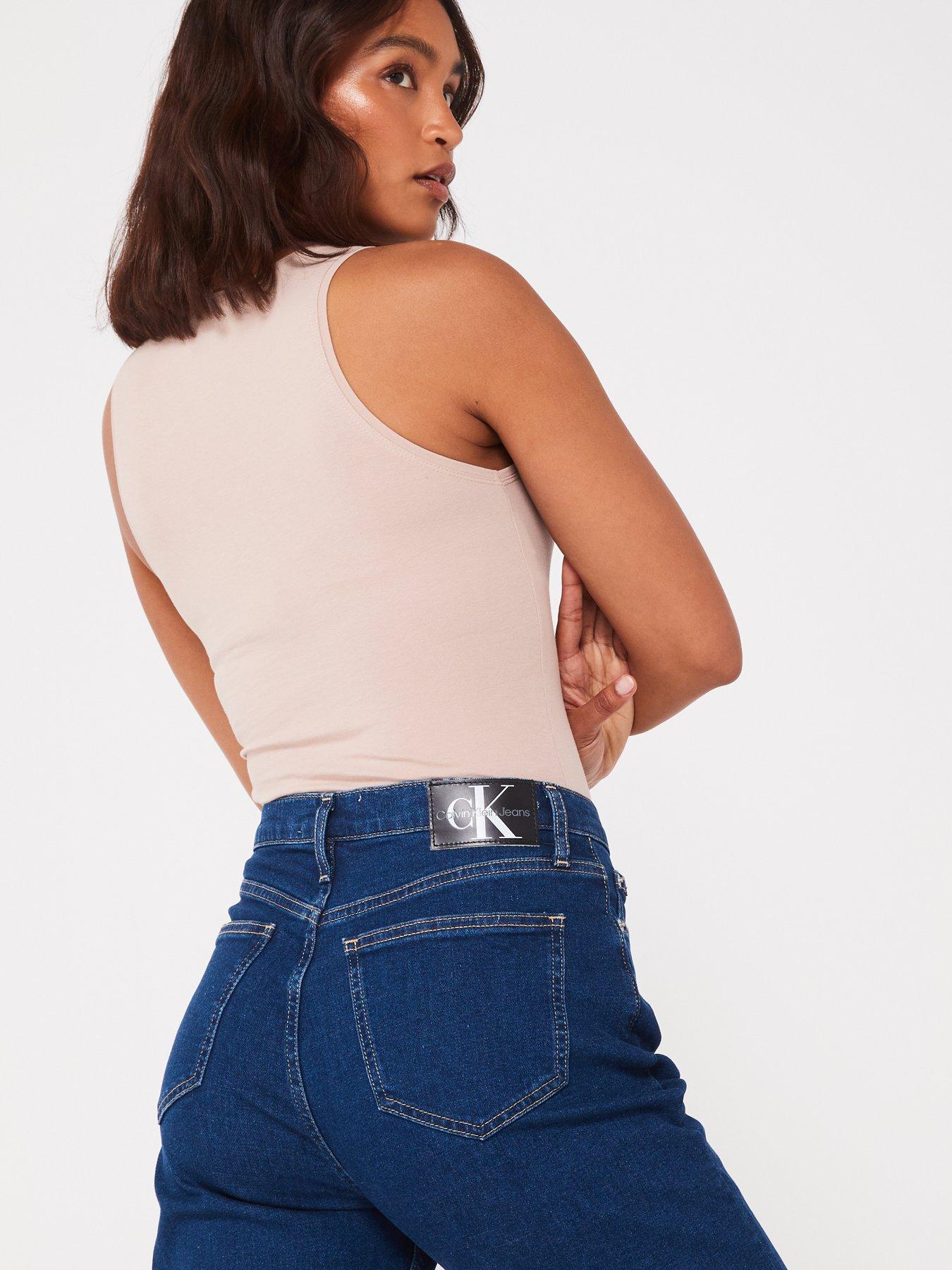  image of calvin-klein-jeans-high-rise-straight-leg-jean-blue