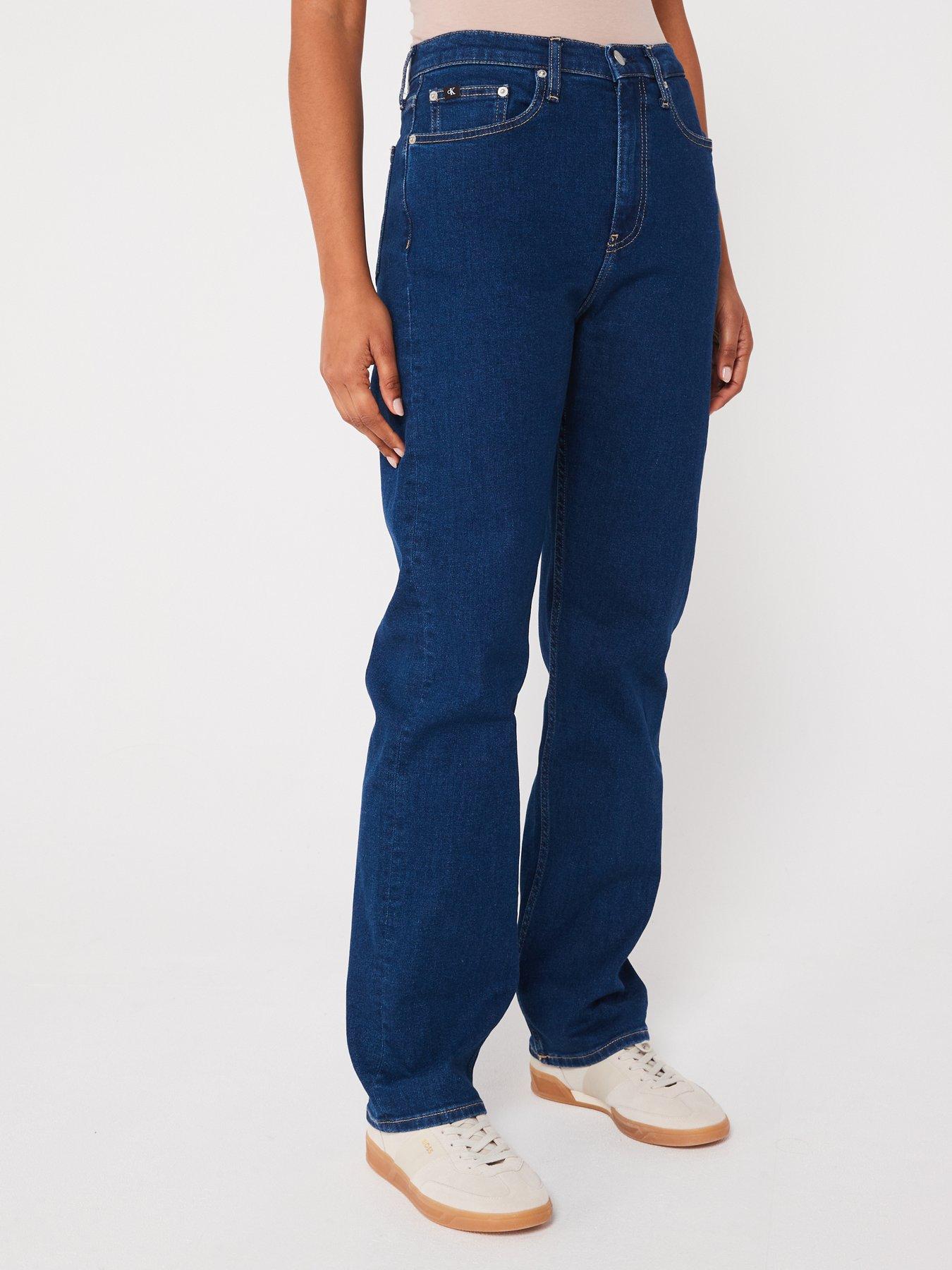  image of calvin-klein-jeans-high-rise-straight-leg-jean-blue