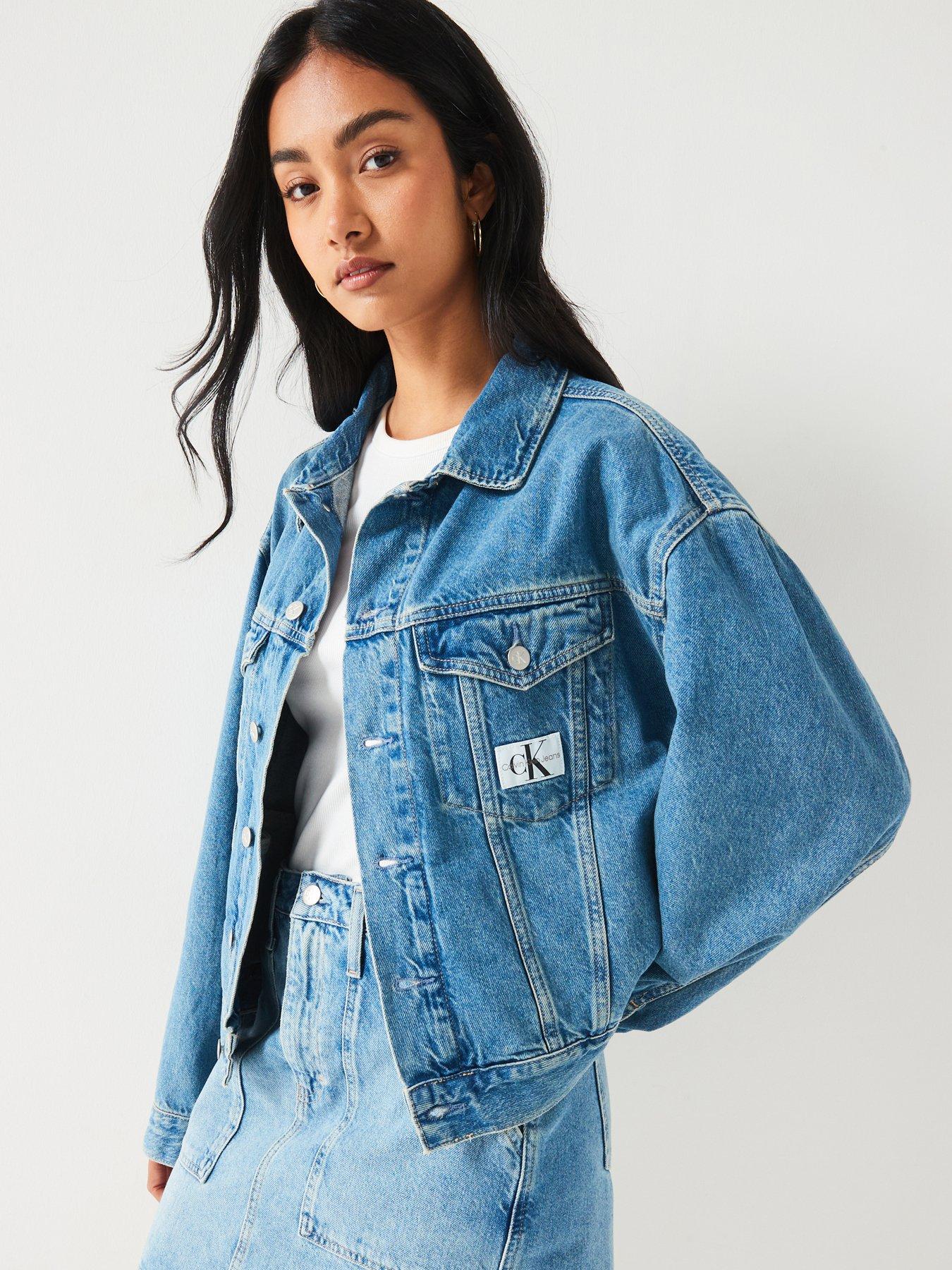Calvin Klein Jeans Boxy Denim Jacket Blue Littlewoods