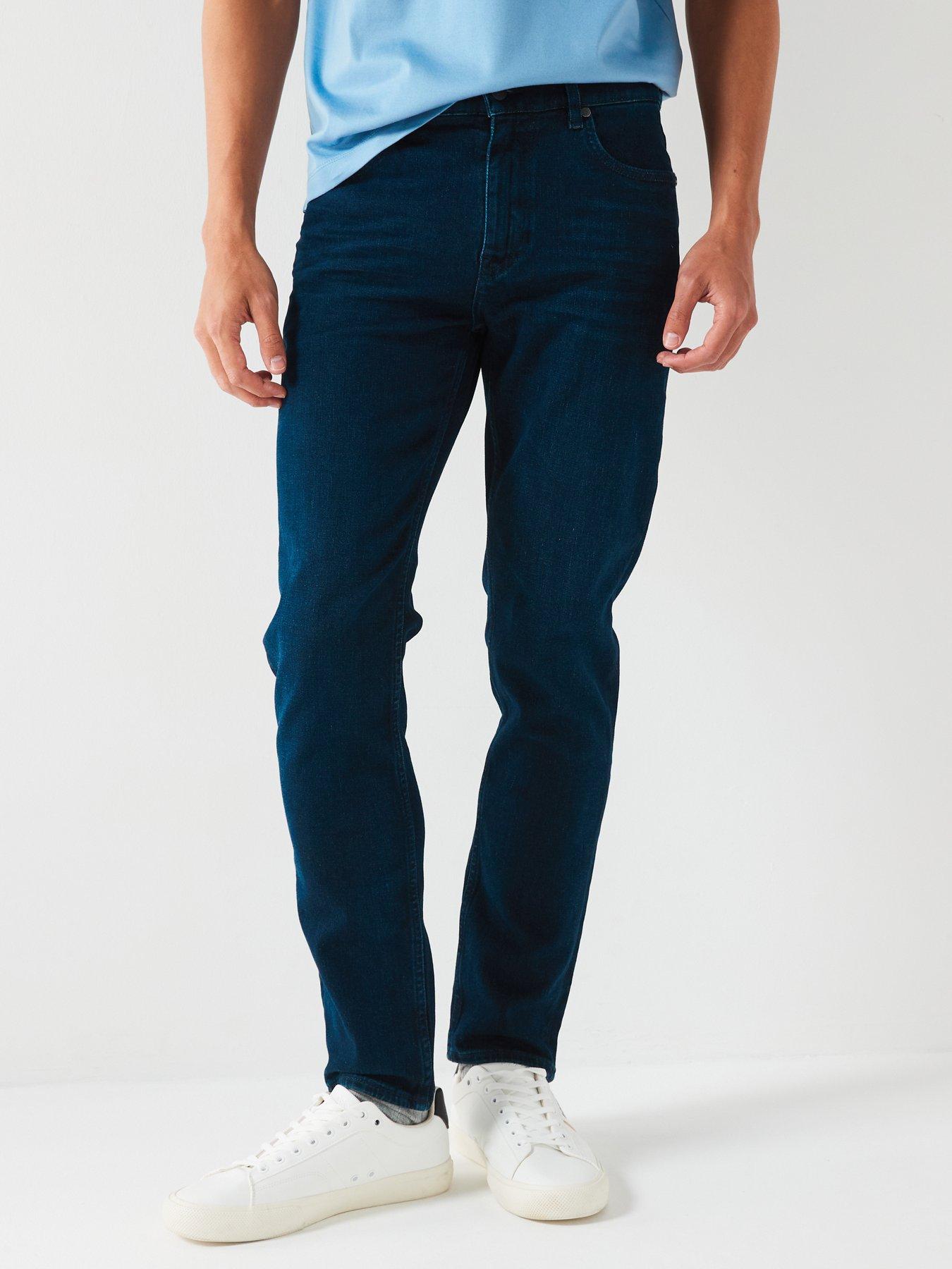 BOSS Delaware 3 Slim Fit Cashmere Touch Jeans - Navy