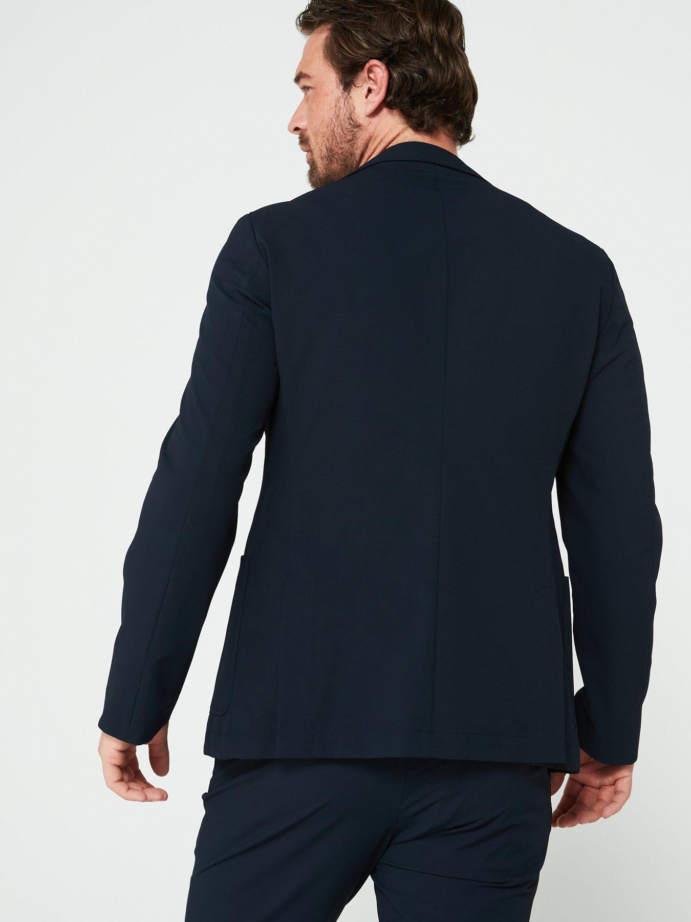 Image 2 of 5 of BOSS Hanry Slim Fit Strech Twill Patch Pocket Suit Jacket- Navy