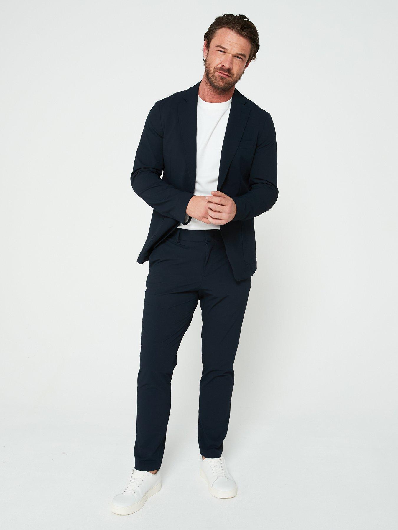 Image 3 of 5 of BOSS Hanry Slim Fit Strech Twill Patch Pocket Suit Jacket- Navy