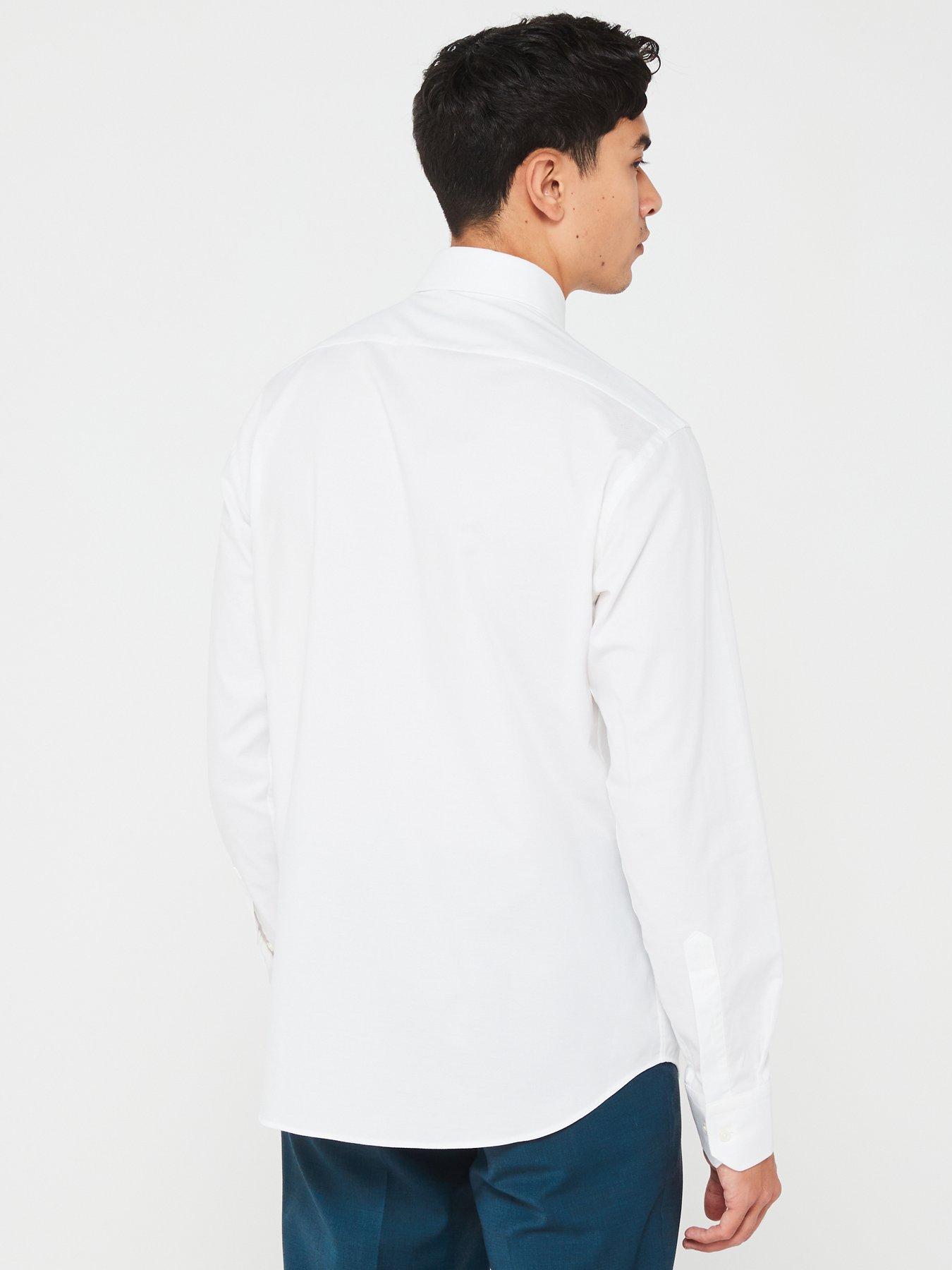  image of boss-joe-regular-fit-easy-iron-texture-shirt-white