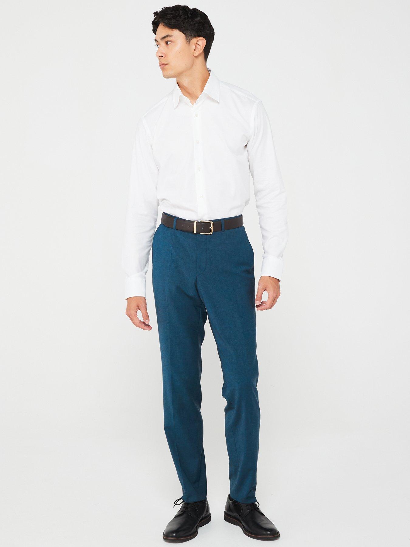  image of boss-joe-regular-fit-easy-iron-texture-shirt-white