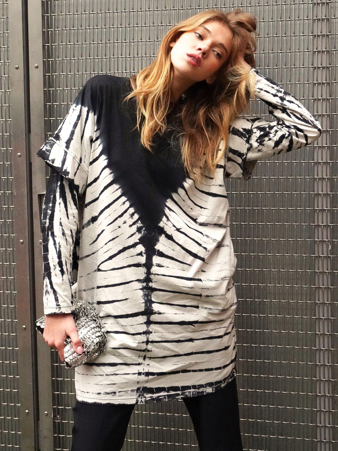 Religion Oversized Tie Dye Tunic Dress - Multi