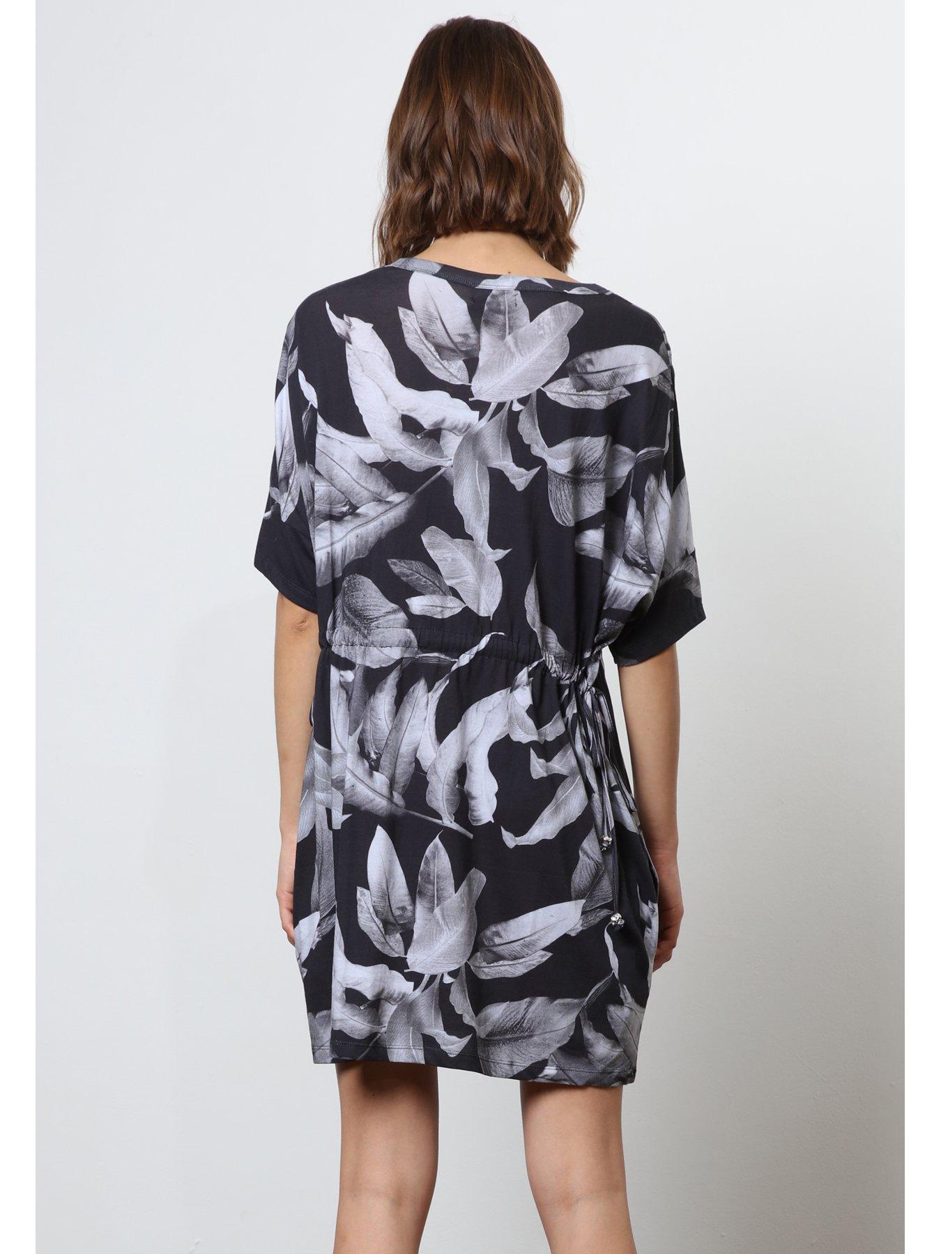  image of religion-abstract-jersey-tunic-dress-black